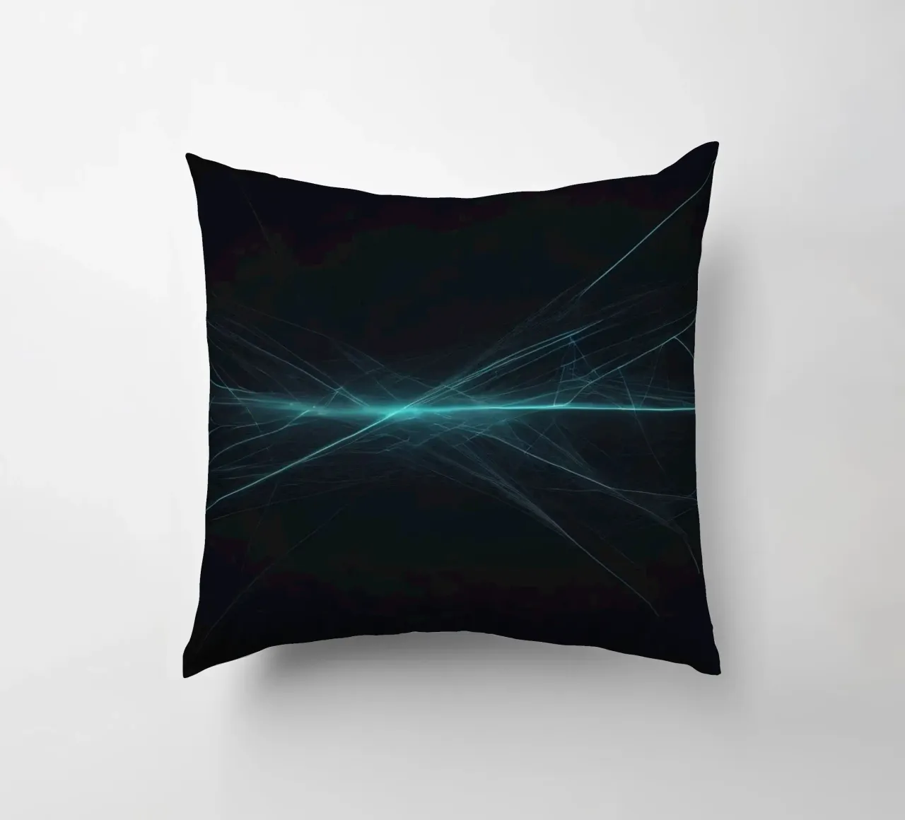 Sfondo astratto dinamico con linee vibranti e arte scura cuscino da DesignDoodle