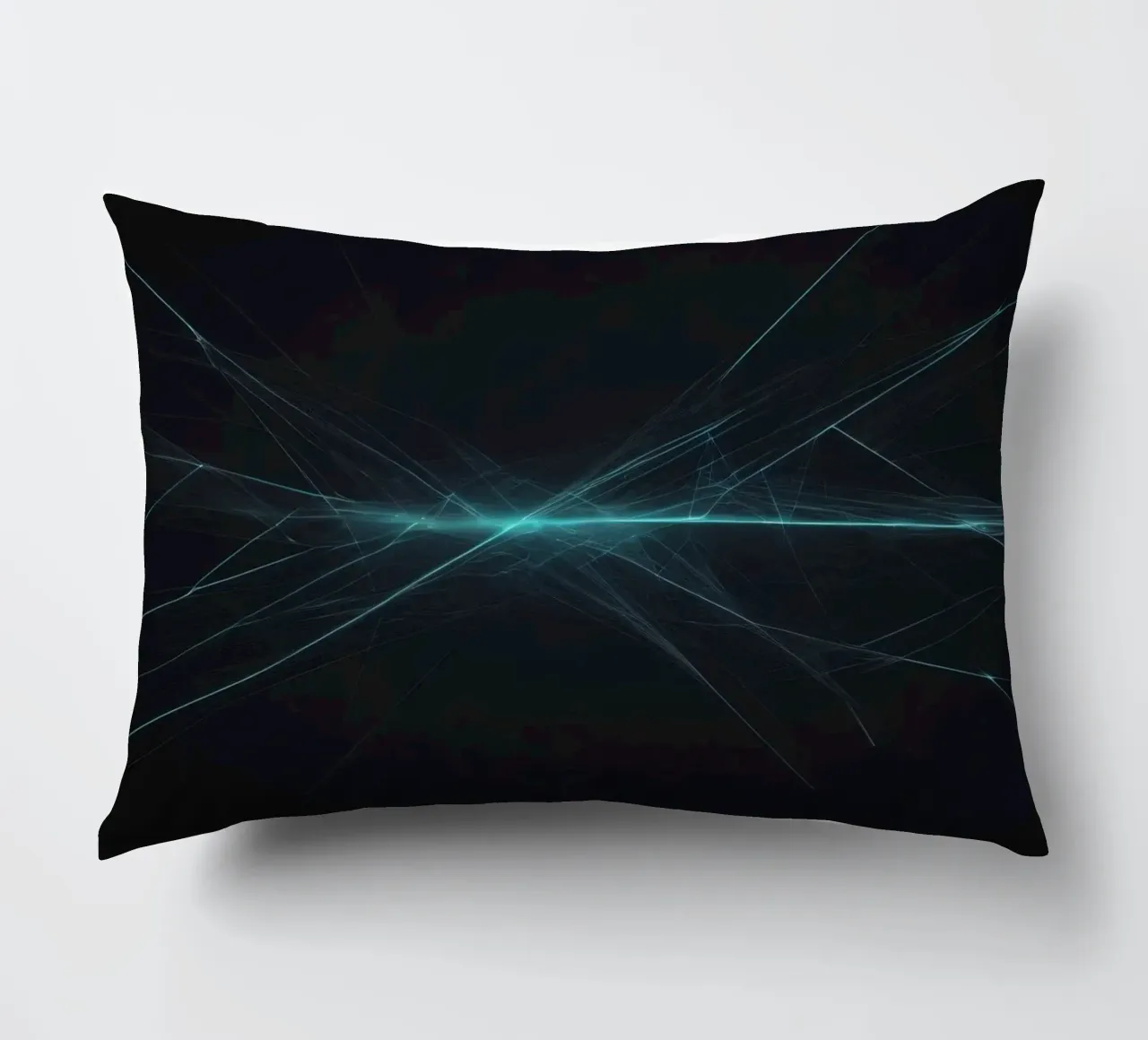 Fond abstrait dynamique avec des lignes vibrantes et un art sombre coussin de DesignDoodle