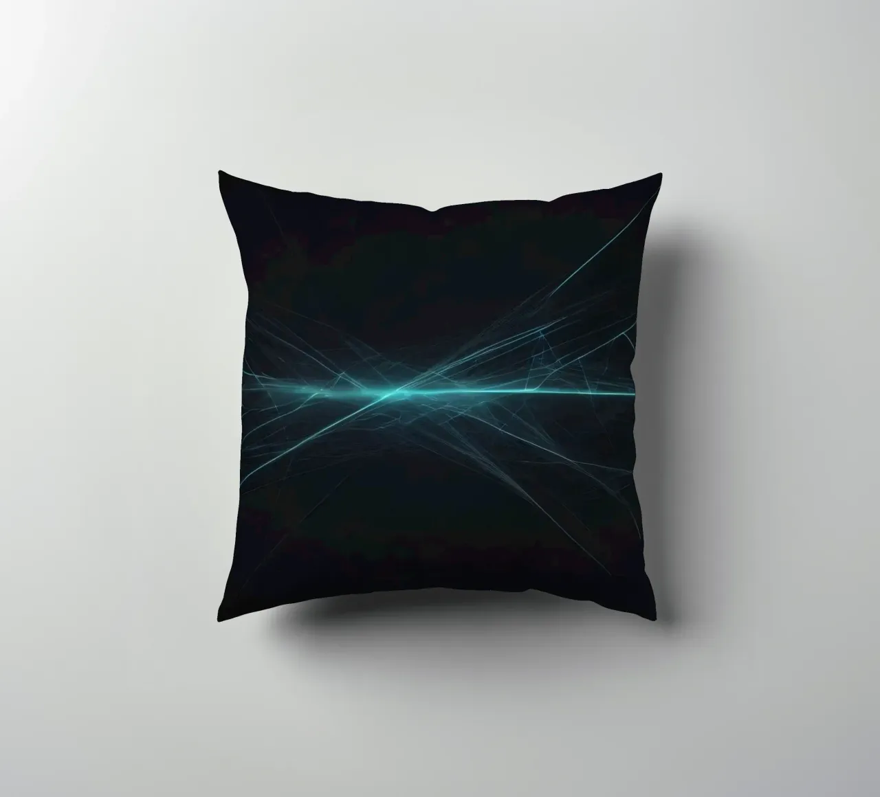 Dynamic abstract background with vibrant lines and dark art decorative cushion by DesignDoodle