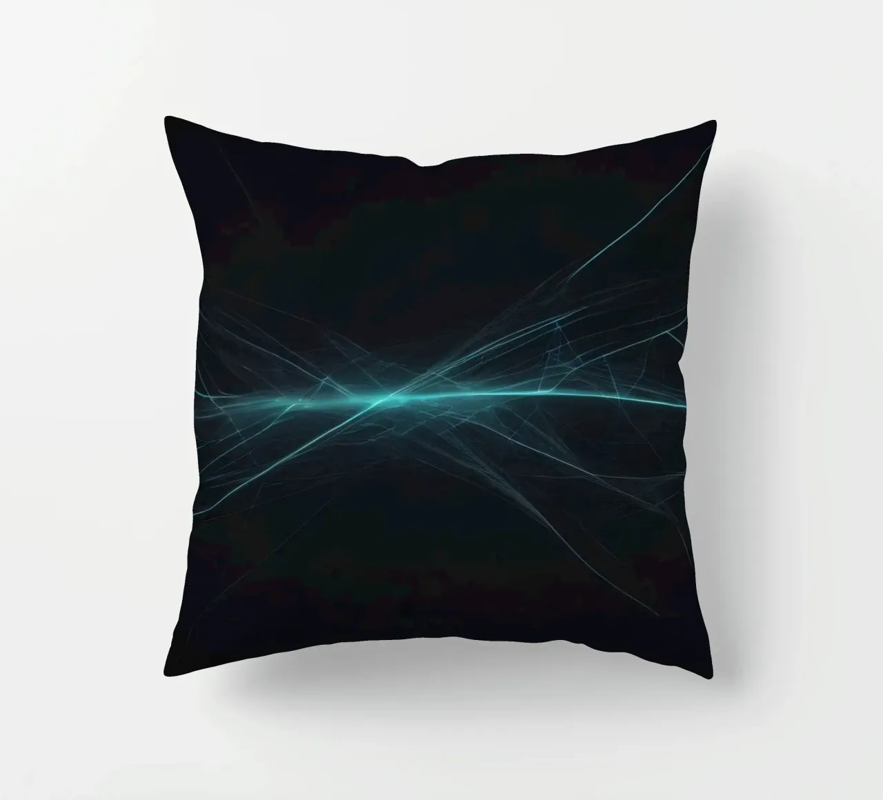 Dynamic abstract background with vibrant lines and dark art decorative cushion by DesignDoodle