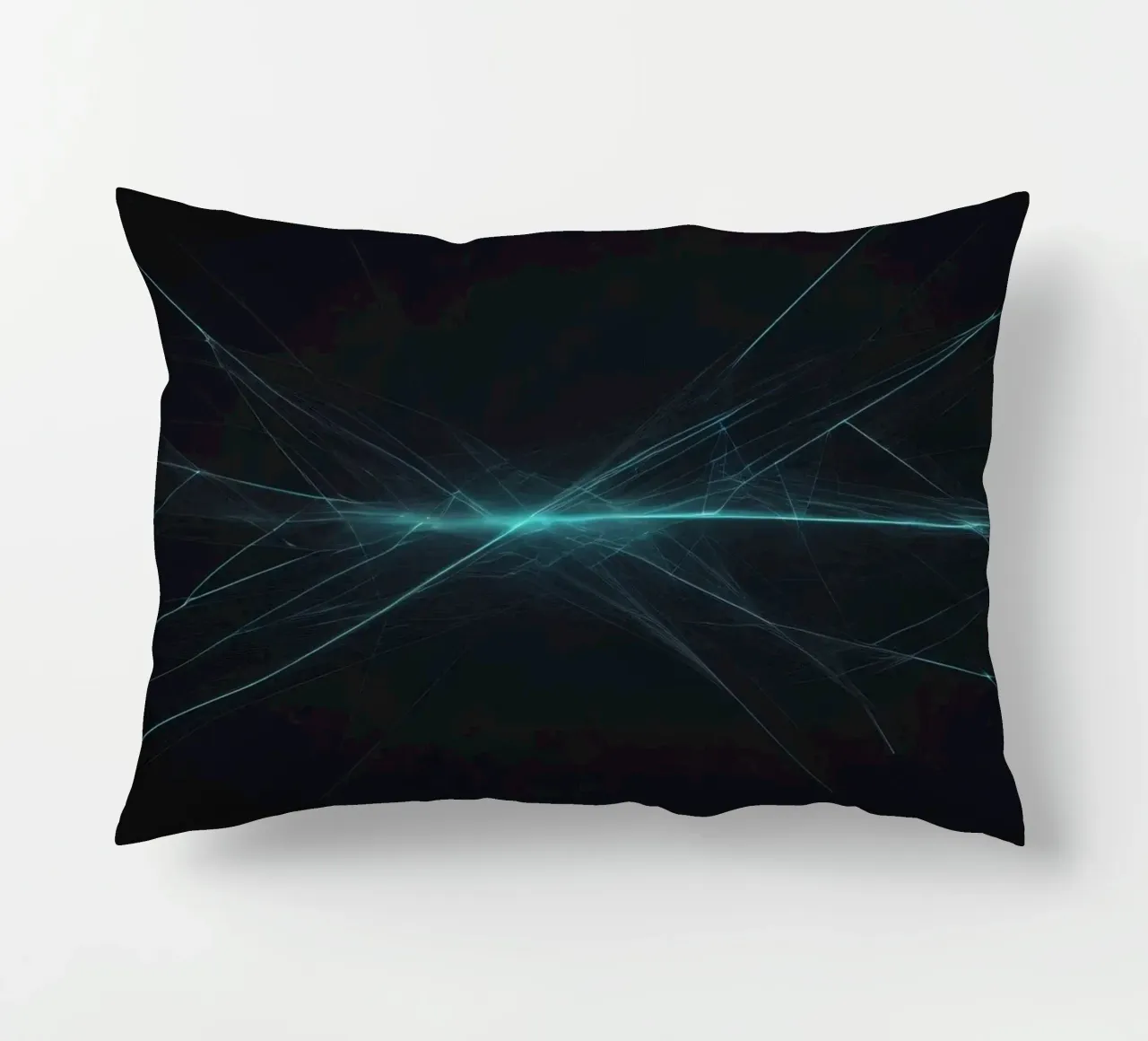 Fond abstrait dynamique avec des lignes vibrantes et un art sombre coussin de DesignDoodle