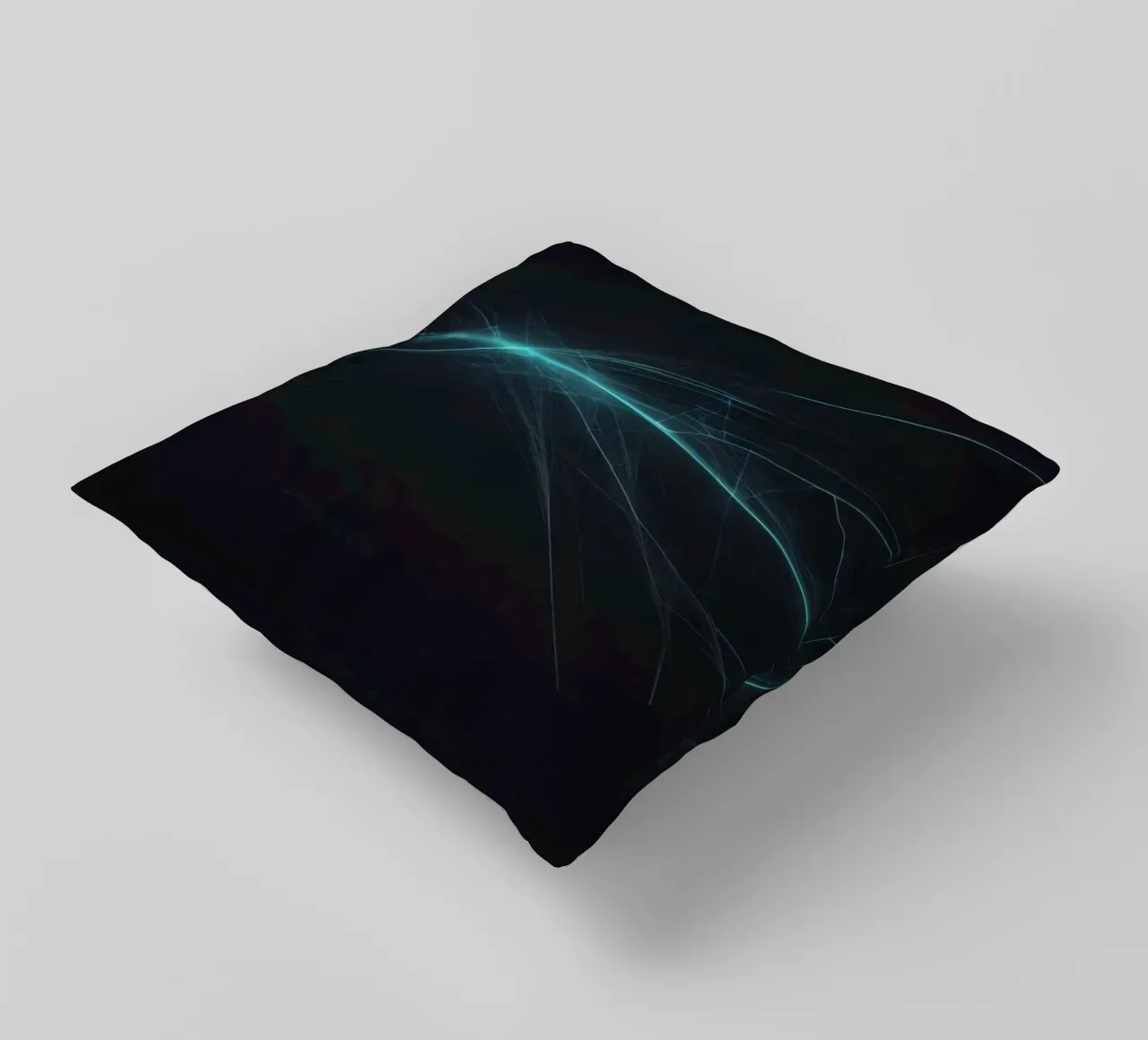 Dynamic abstract background with vibrant lines and dark art decorative cushion by DesignDoodle