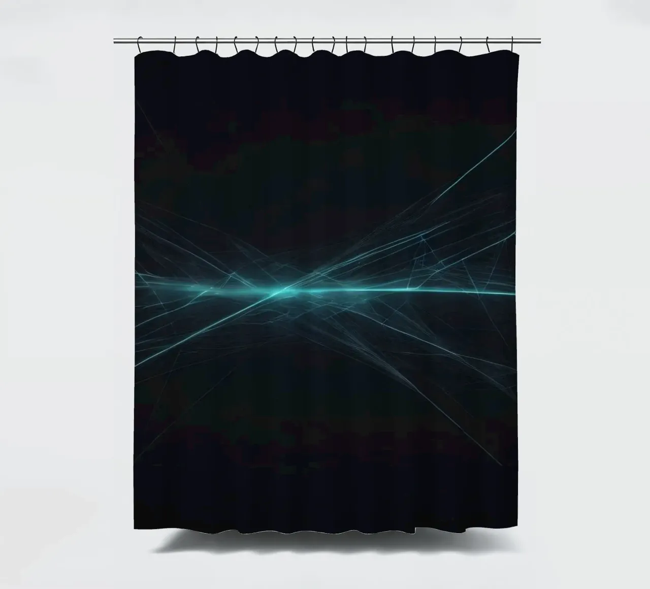 Sfondo astratto dinamico con linee vibranti e arte scura tenda da doccia da DesignDoodle