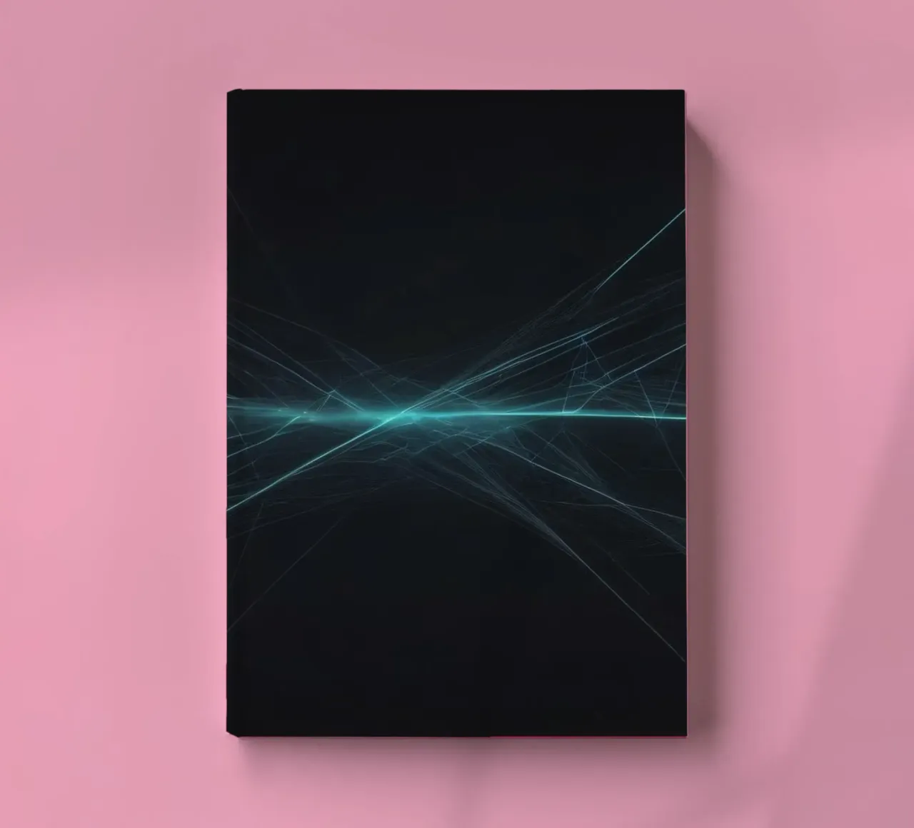 Dynamic abstract background with vibrant lines and dark art notebook by DesignDoodle