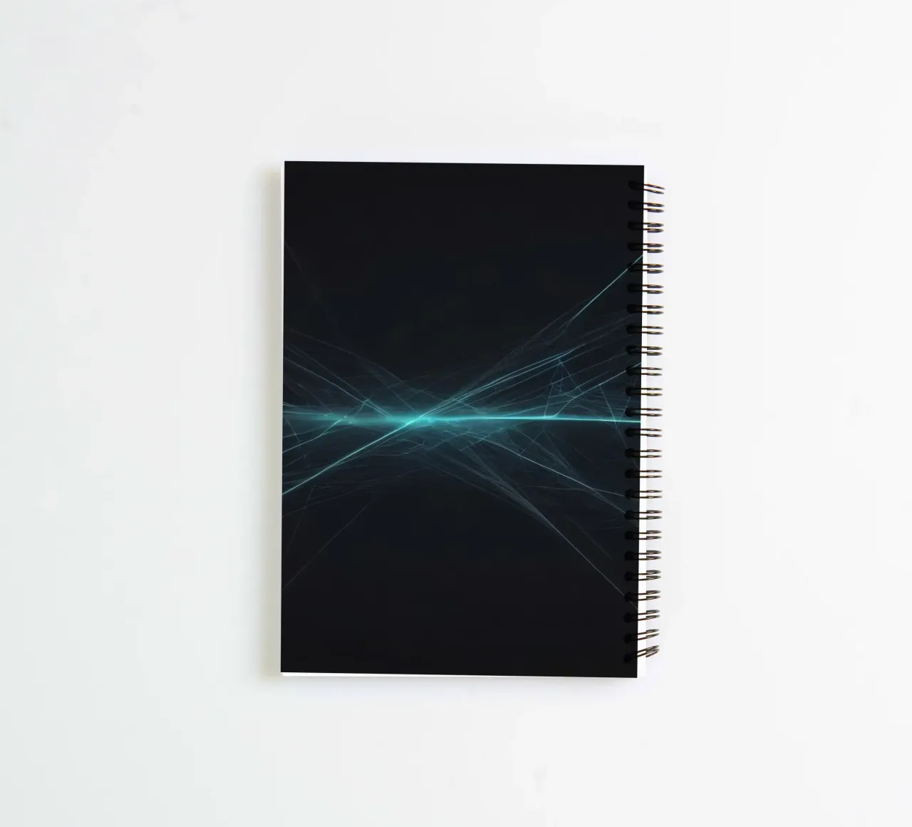 Dynamic abstract background with vibrant lines and dark art spiral notebook by DesignDoodle