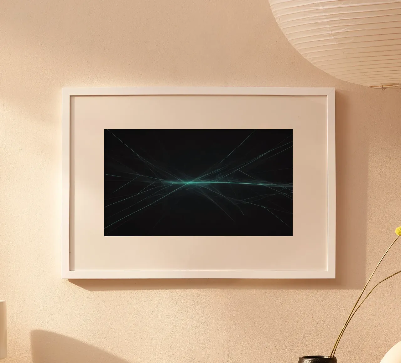 Dynamic abstract background with vibrant lines and dark art hahnemühle by DesignDoodle