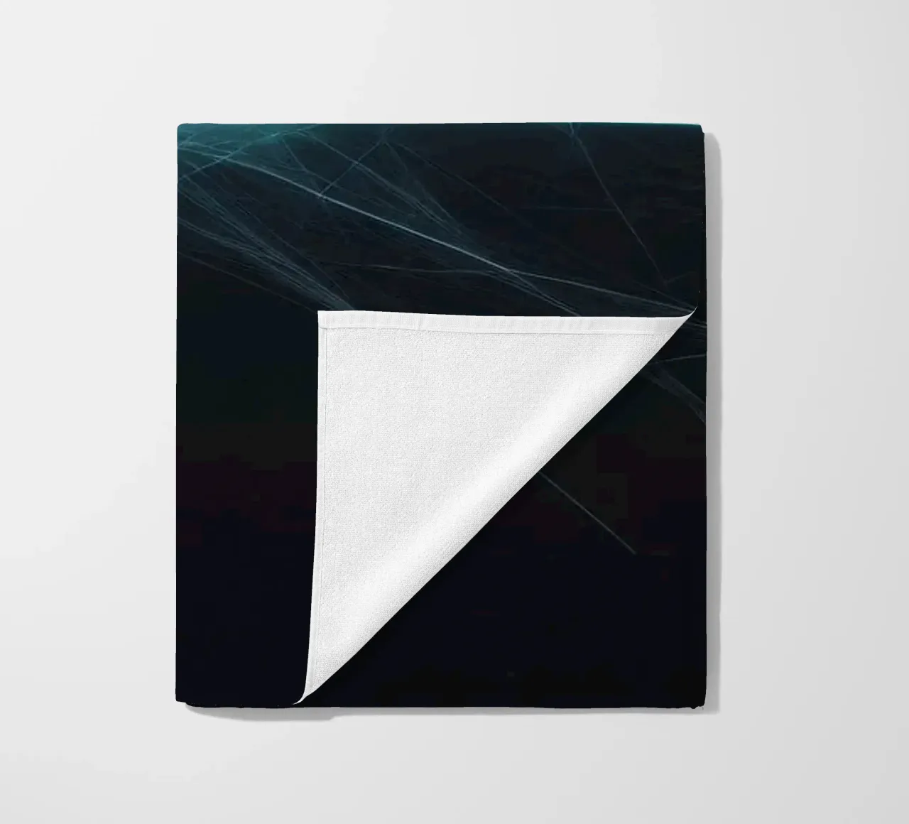 Dynamic abstract background with vibrant lines and dark art beach towel by DesignDoodle