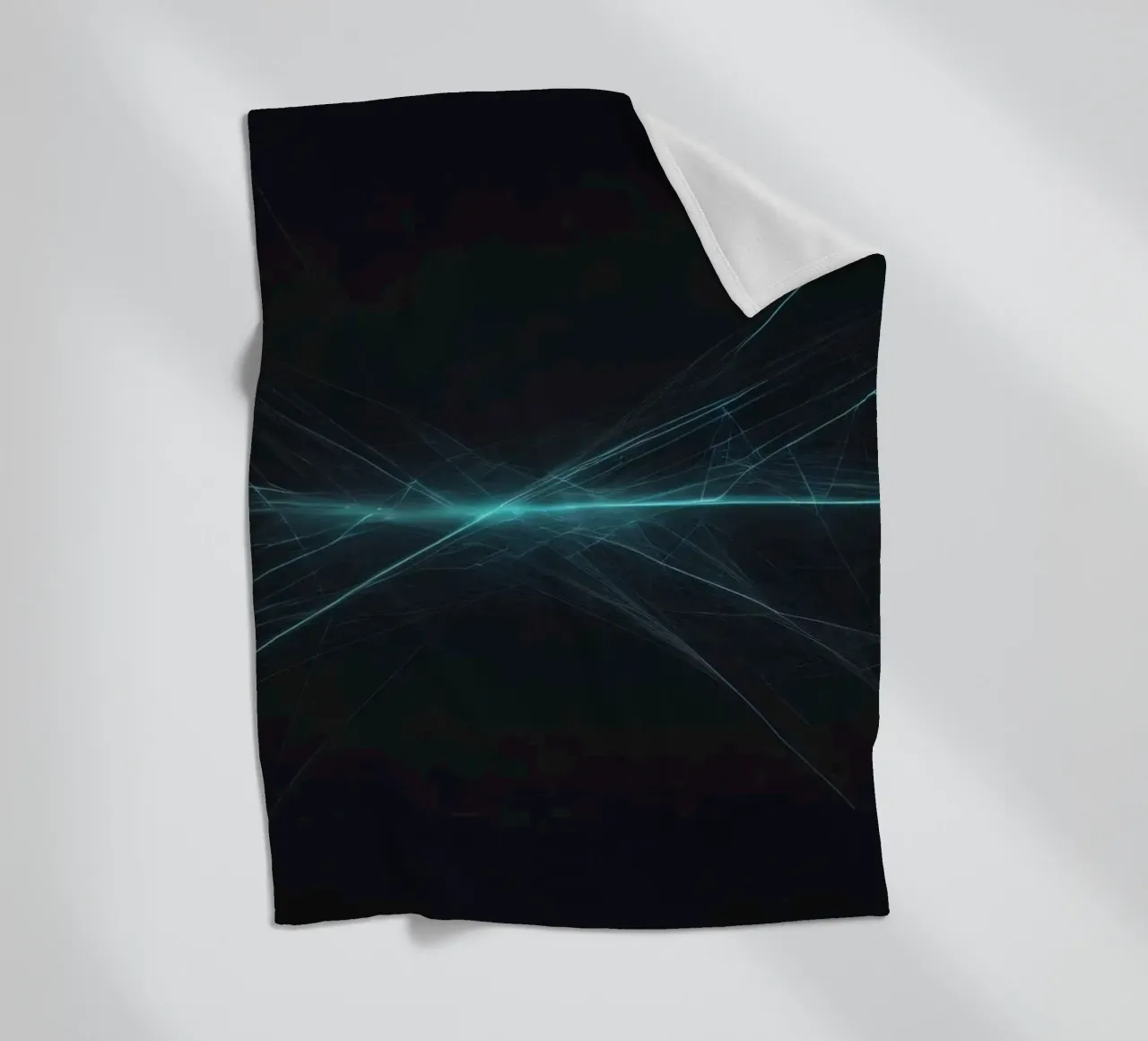 Dynamic abstract background with vibrant lines and dark art fleece blanket by DesignDoodle