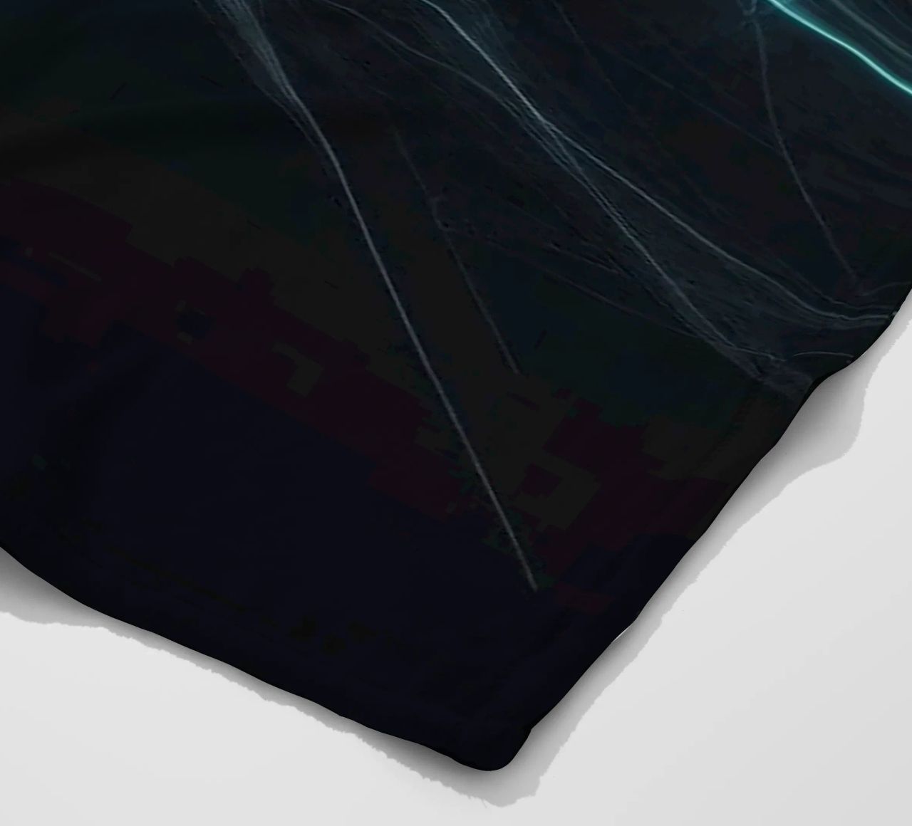 Dynamic abstract background with vibrant lines and dark art fleece blanket by DesignDoodle