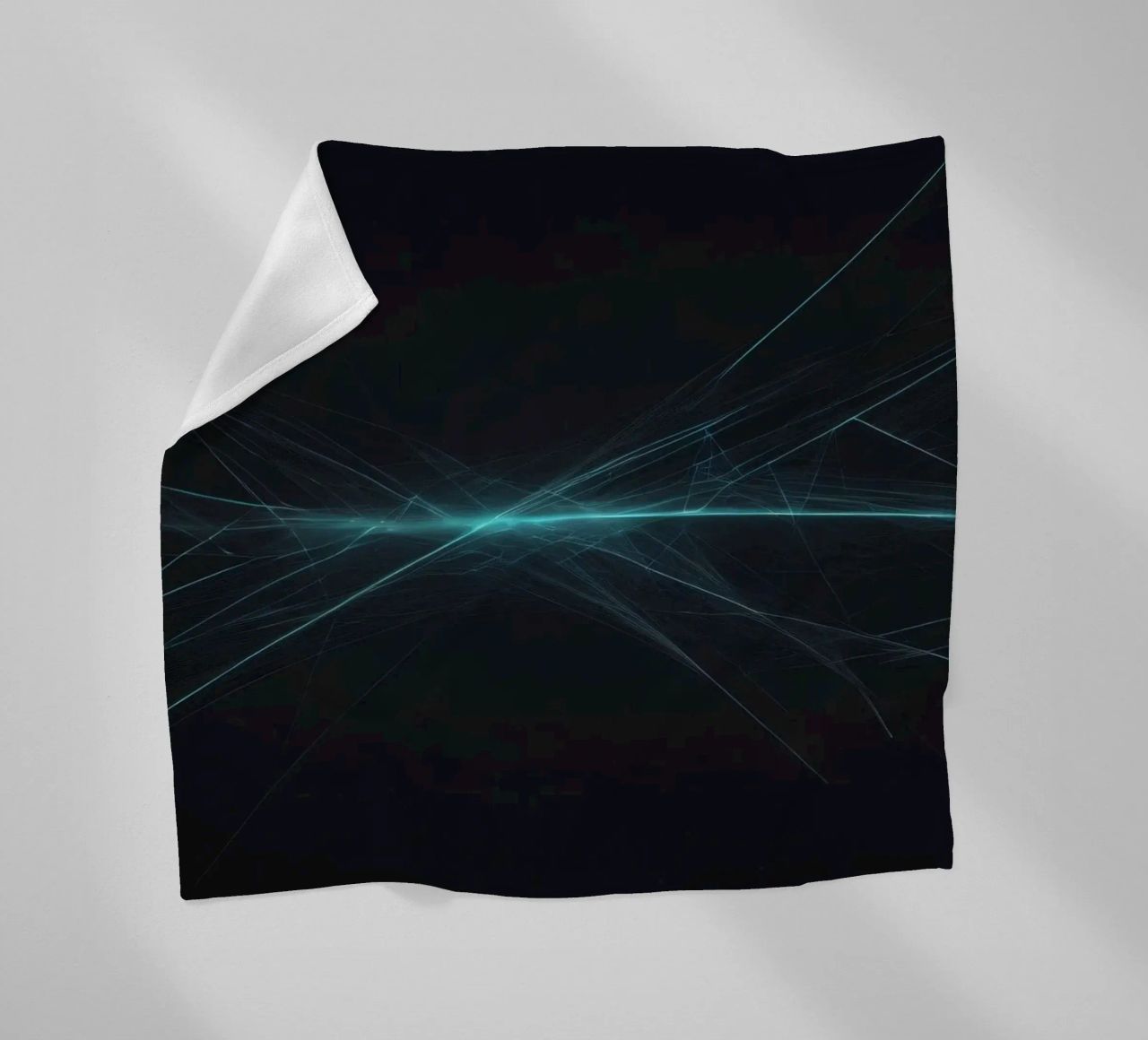 Dynamic abstract background with vibrant lines and dark art fleece blanket by DesignDoodle