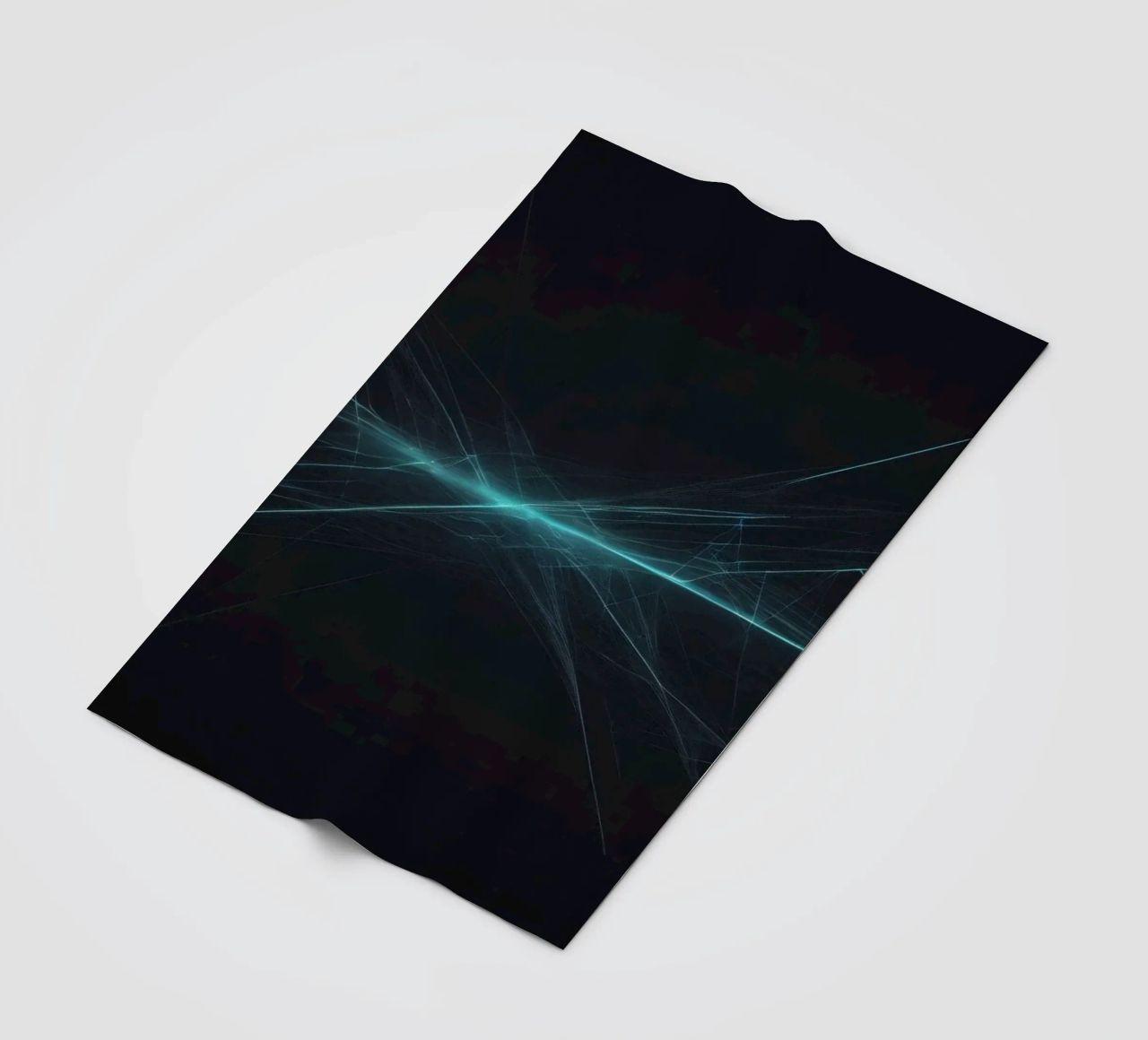 Dynamic abstract background with vibrant lines and dark art fleece blanket by DesignDoodle
