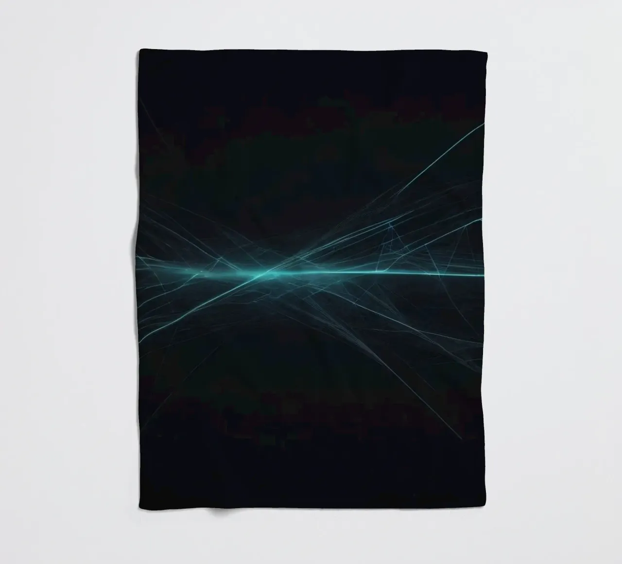 Dynamic abstract background with vibrant lines and dark art fleece blanket by DesignDoodle