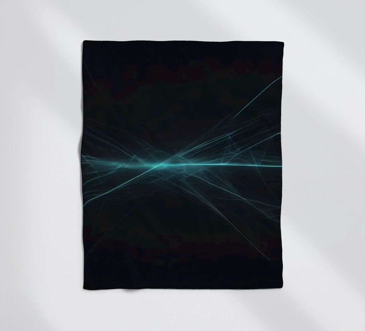 Dynamic abstract background with vibrant lines and dark art fleece blanket by DesignDoodle