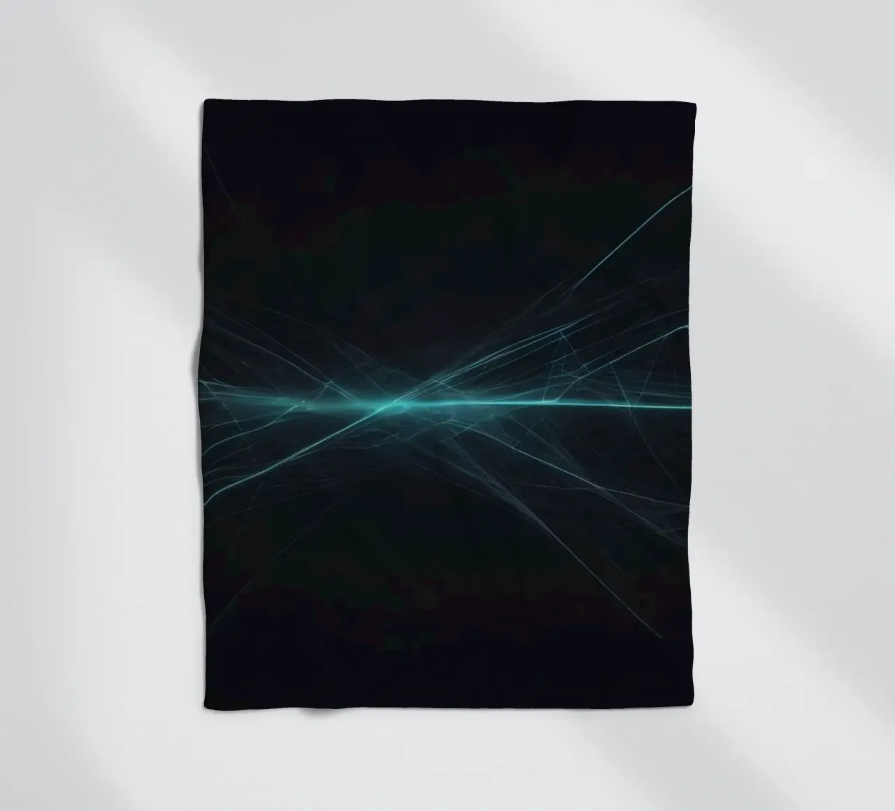 Dynamic abstract background with vibrant lines and dark art fleece blanket by DesignDoodle