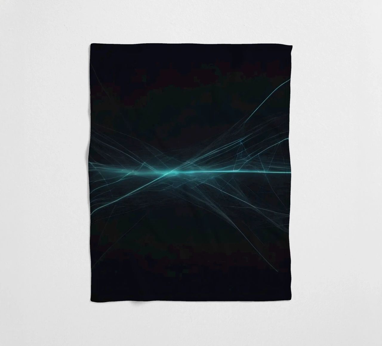 Dynamic abstract background with vibrant lines and dark art fleece blanket by DesignDoodle