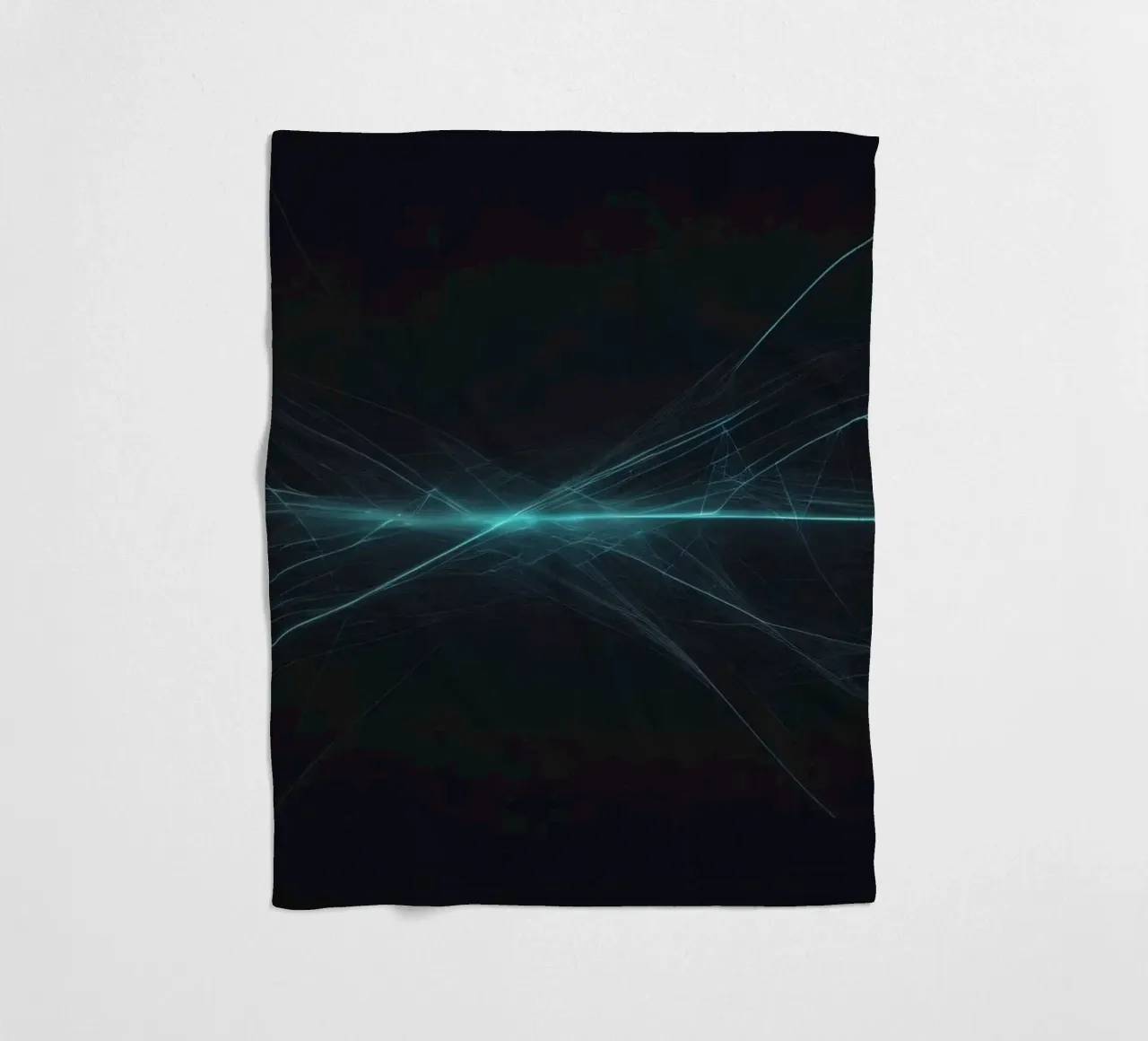 Dynamic abstract background with vibrant lines and dark art fleece blanket by DesignDoodle