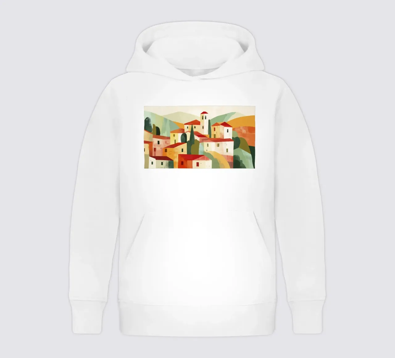 Paesaggio astratto toscano Midcentury Modern felpa bambino con cappuccio da Modern Muse