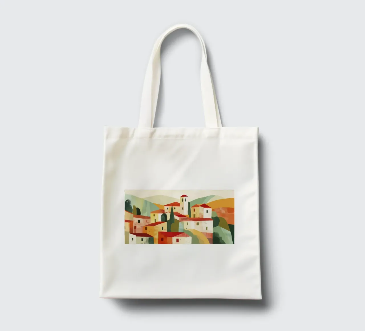 Paesaggio astratto toscano Midcentury Modern borsa in juta da Modern Muse