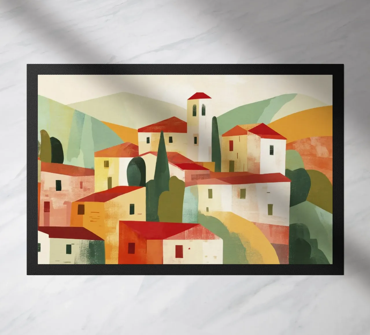 Paesaggio astratto toscano Midcentury Modern zerbino da Modern Muse