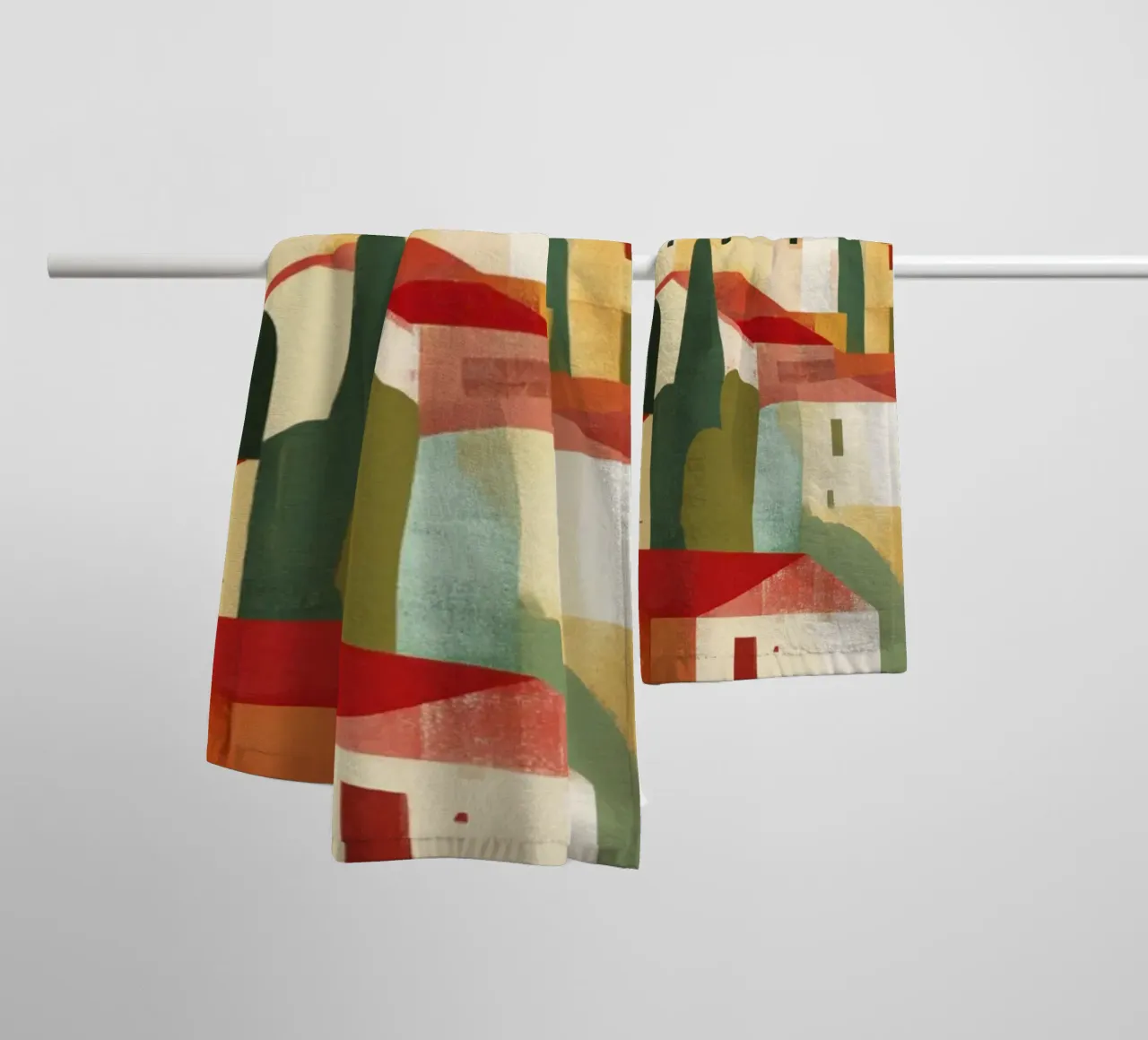 Paesaggio astratto toscano Midcentury Modern asciugamano da bagno da Modern Muse