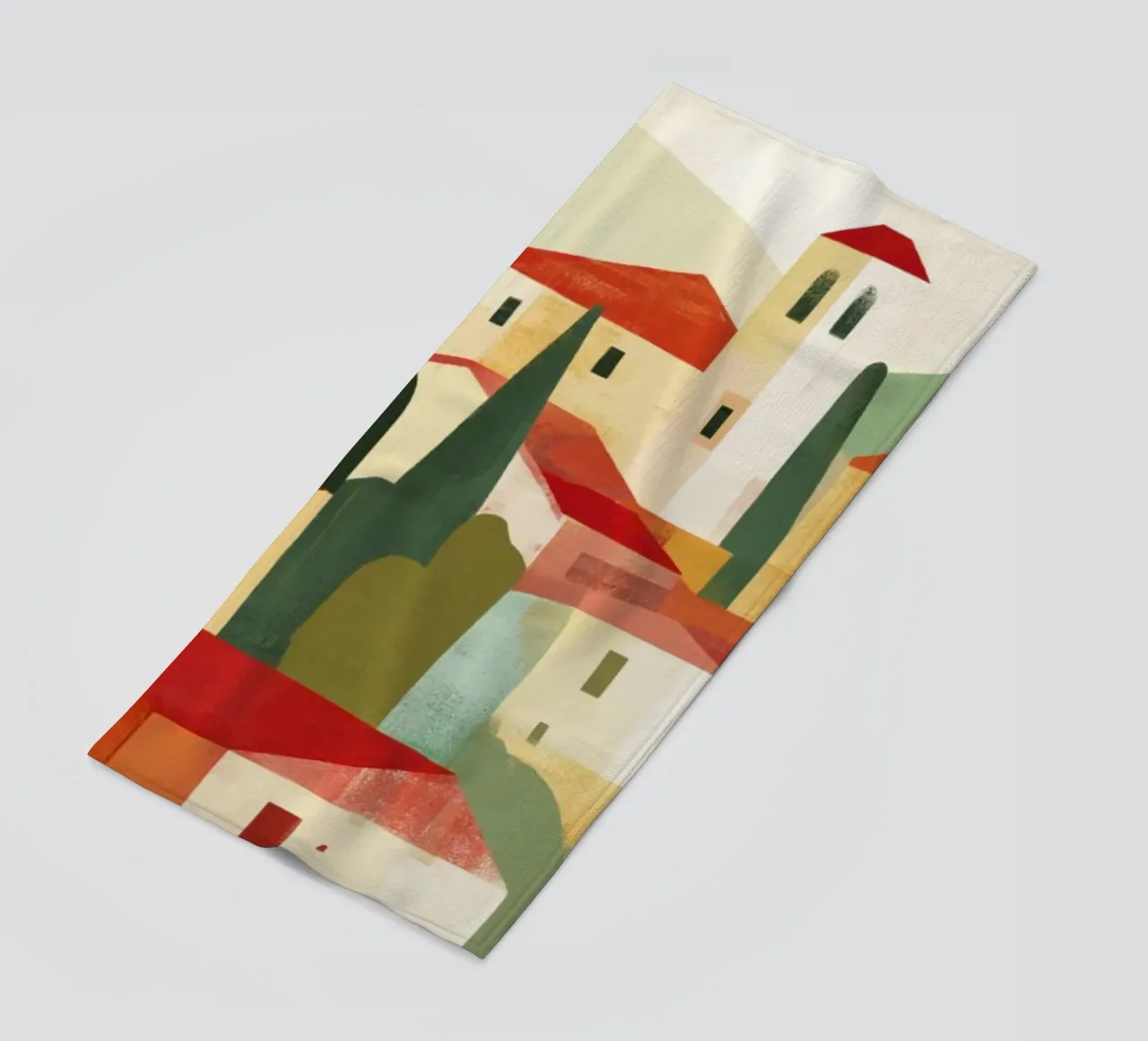Paesaggio astratto toscano Midcentury Modern telo mare da Modern Muse
