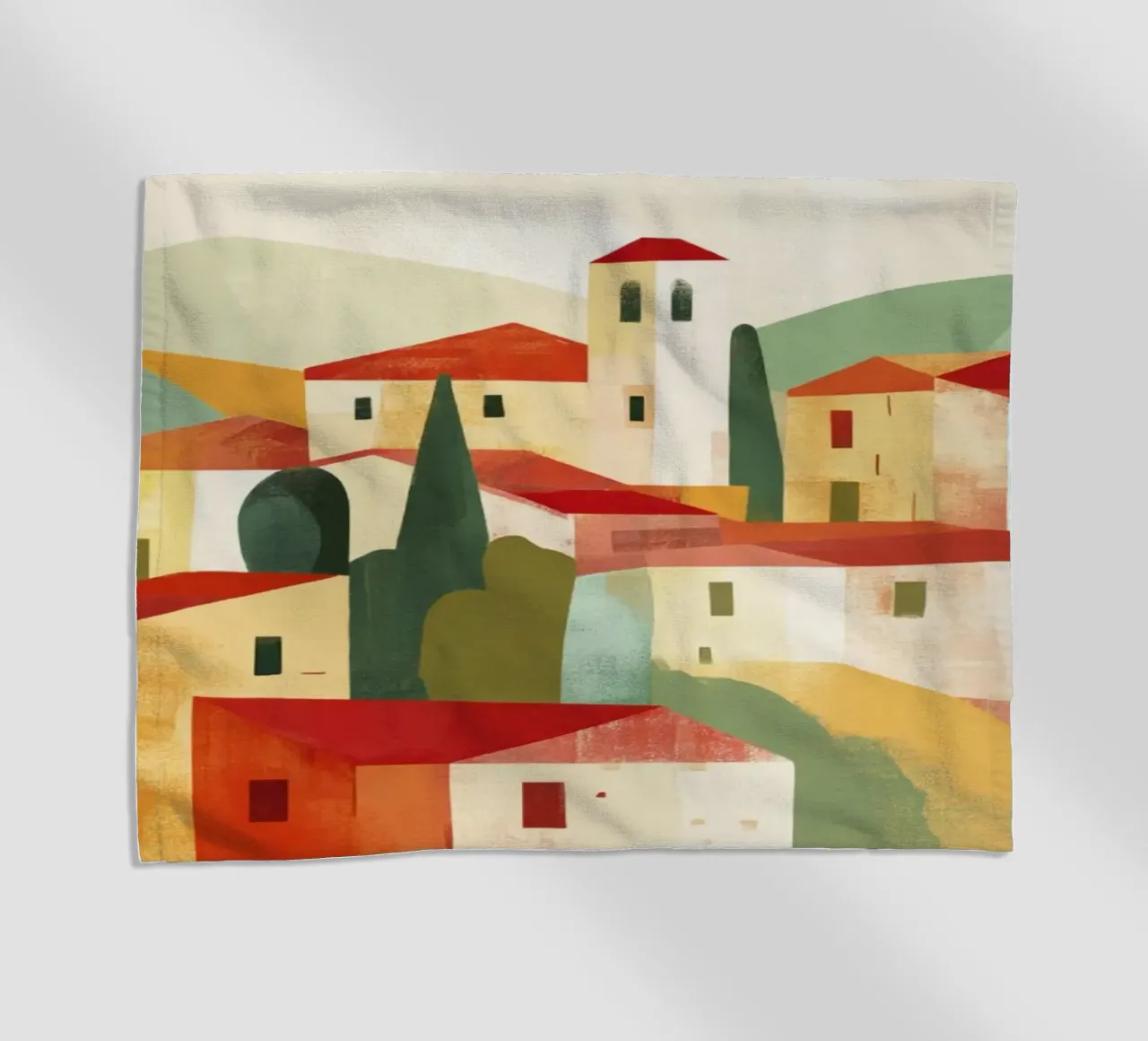 Paesaggio astratto toscano Midcentury Modern telo mare da Modern Muse