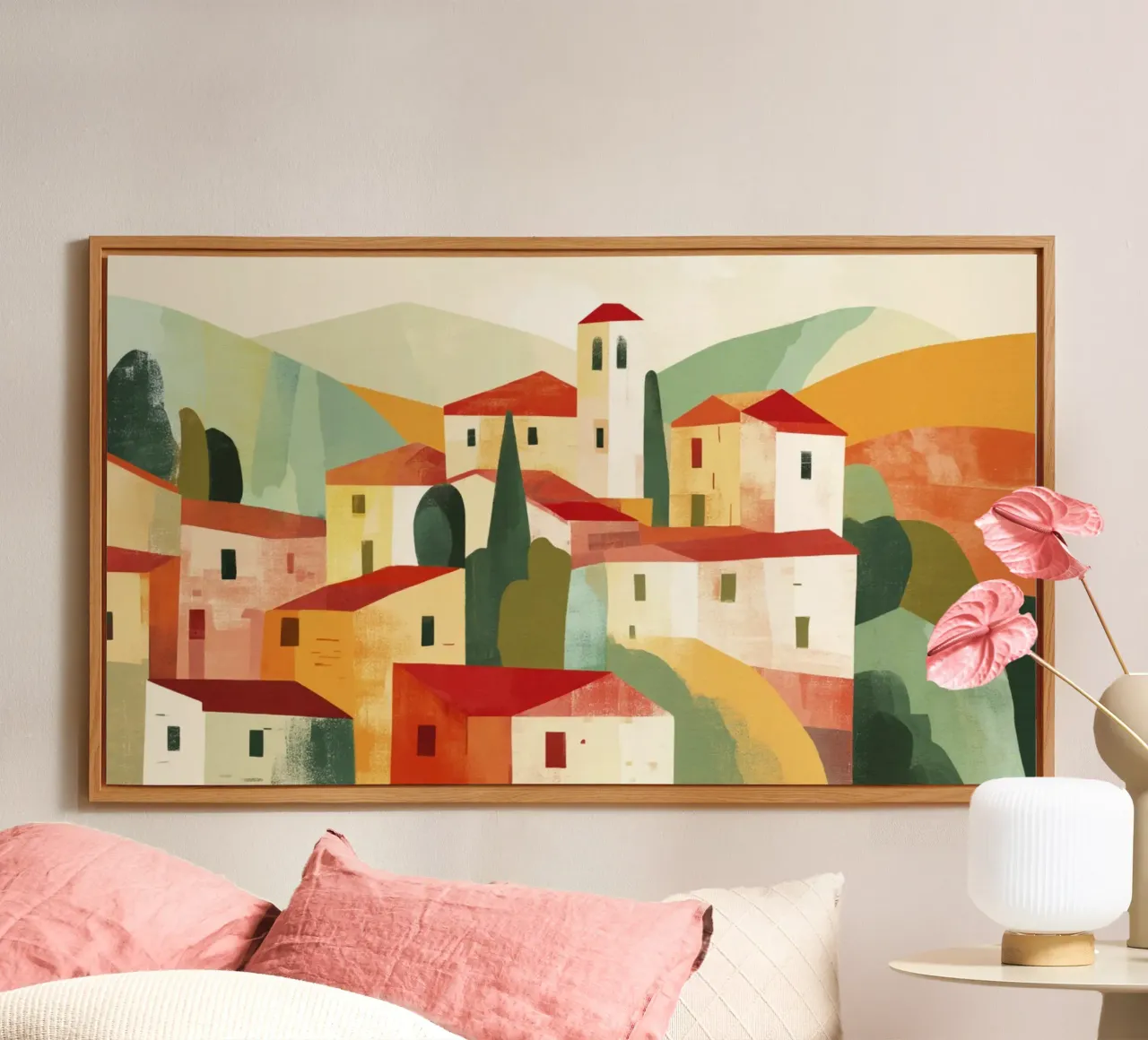 Paesaggio astratto toscano Midcentury Modern alluminio dibond da Modern Muse