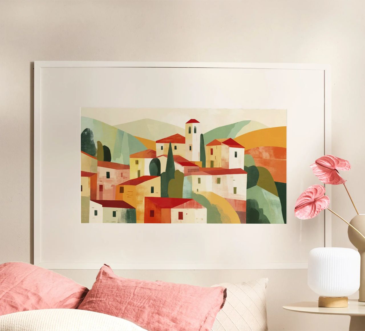 Paysage abstrait de Toscane Moderne du milieu du siècle poster de Modern Muse