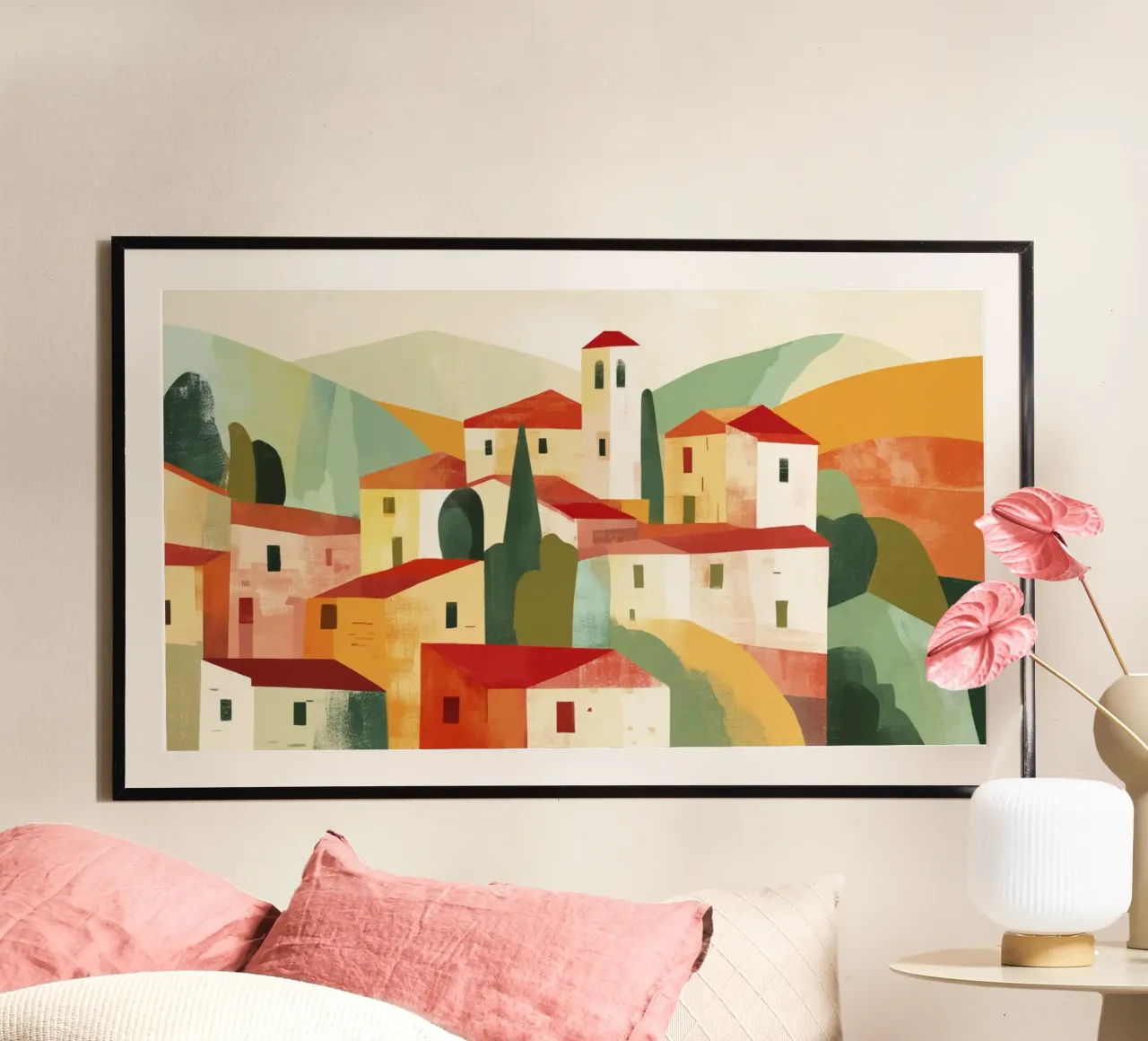 Paesaggio astratto toscano Midcentury Modern carta hahnemühle da Modern Muse