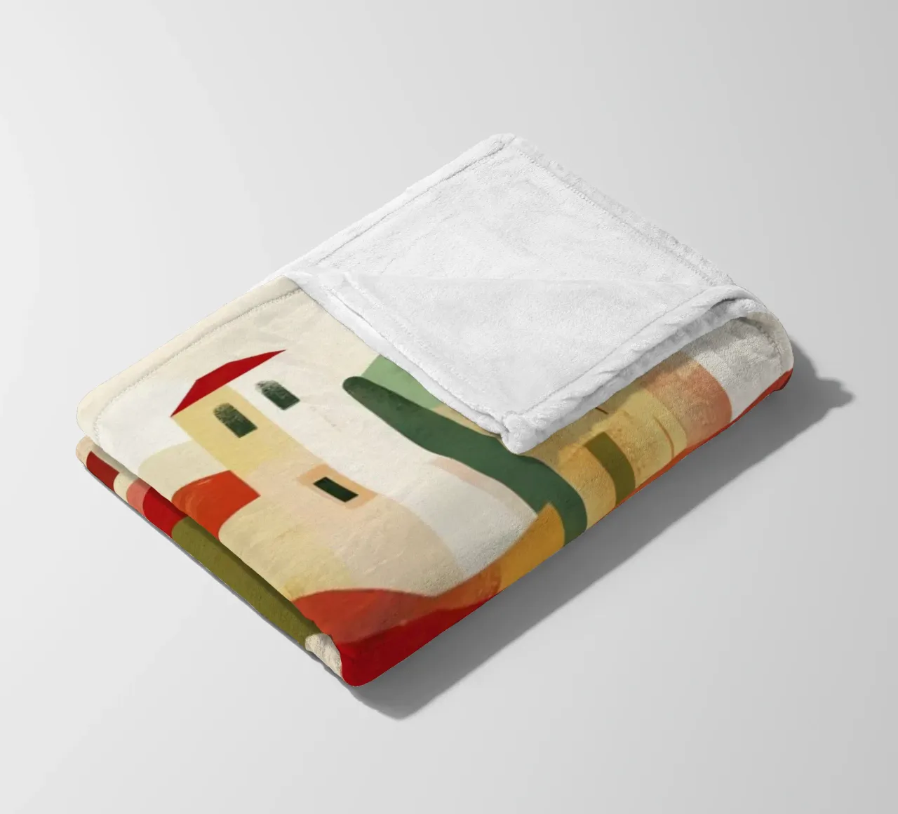 Abstract Toscaans landschap Midcentury Modern fleecedeken van Modern Muse