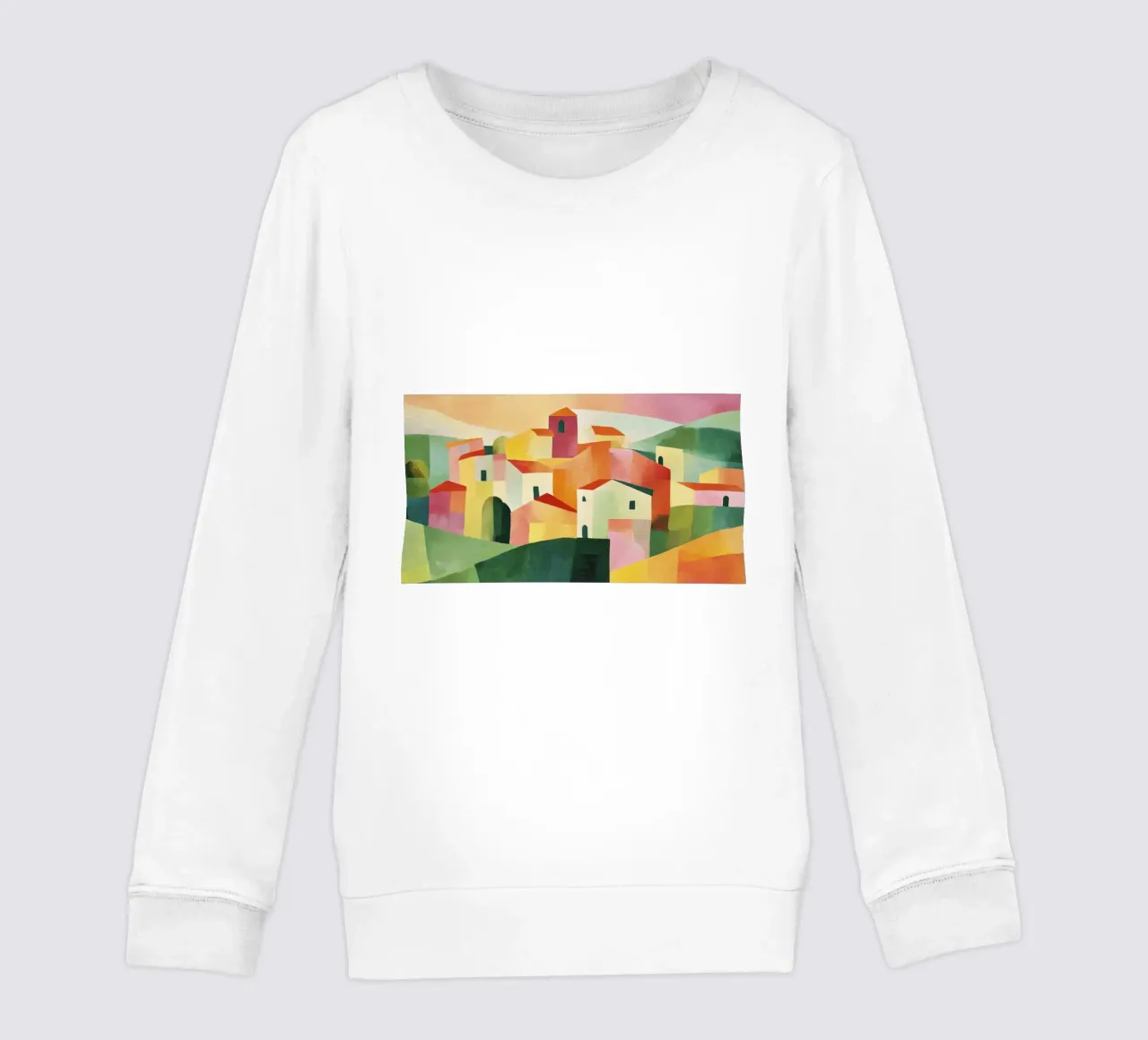 Paesaggio toscano astratto moderno Colline e case felpa bambino da Modern Muse