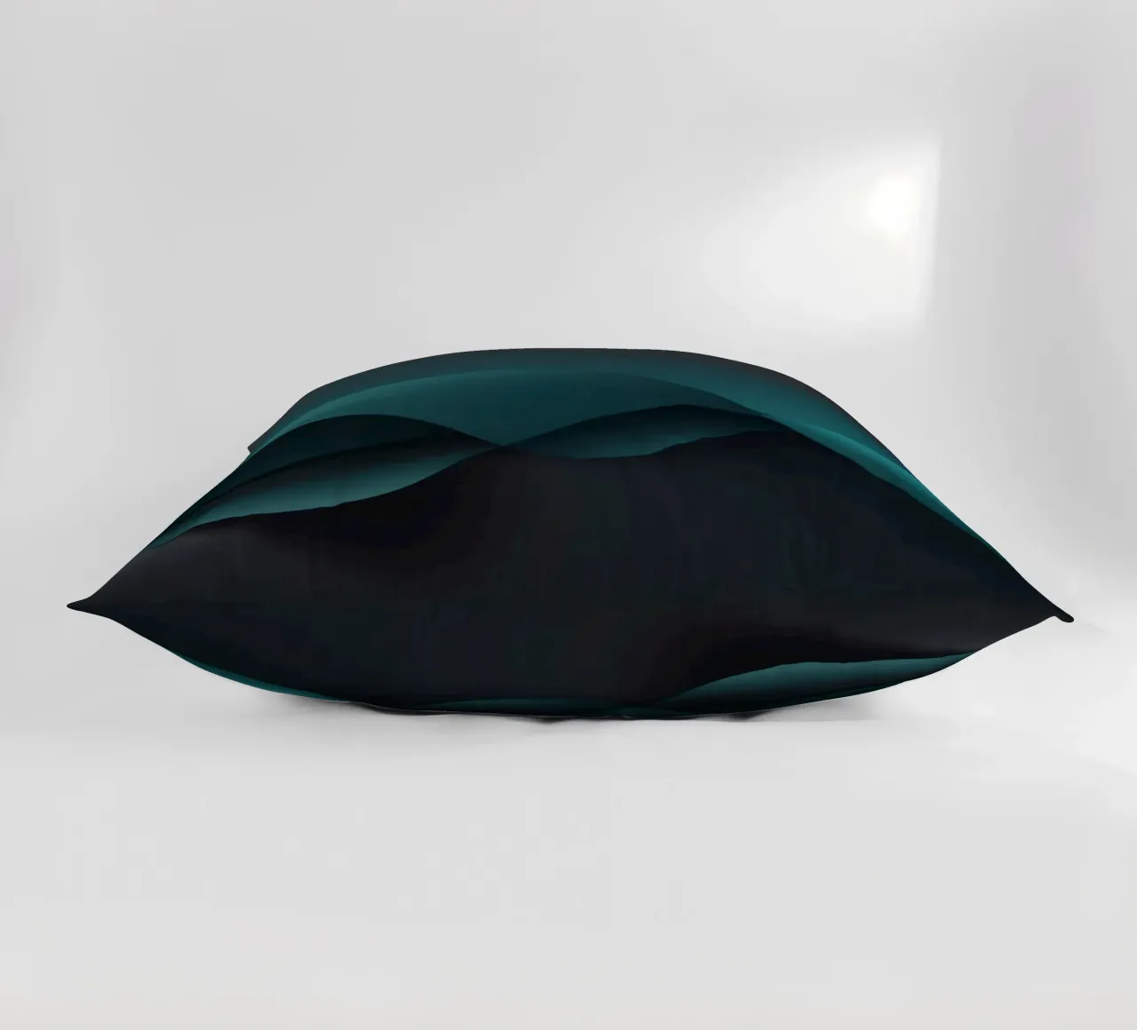 Curve morbide e fluide di tonalità verde acqua e scure creano un'atmosfera elegante. cuscino da DesignDoodle