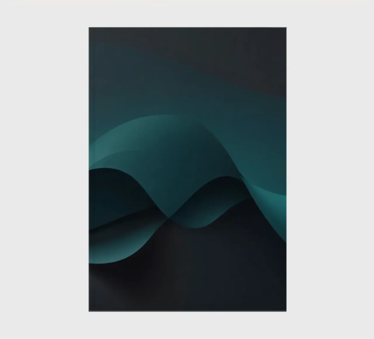Smooth flowing curves of teal and dark shades create an eleg notebook by DesignDoodle