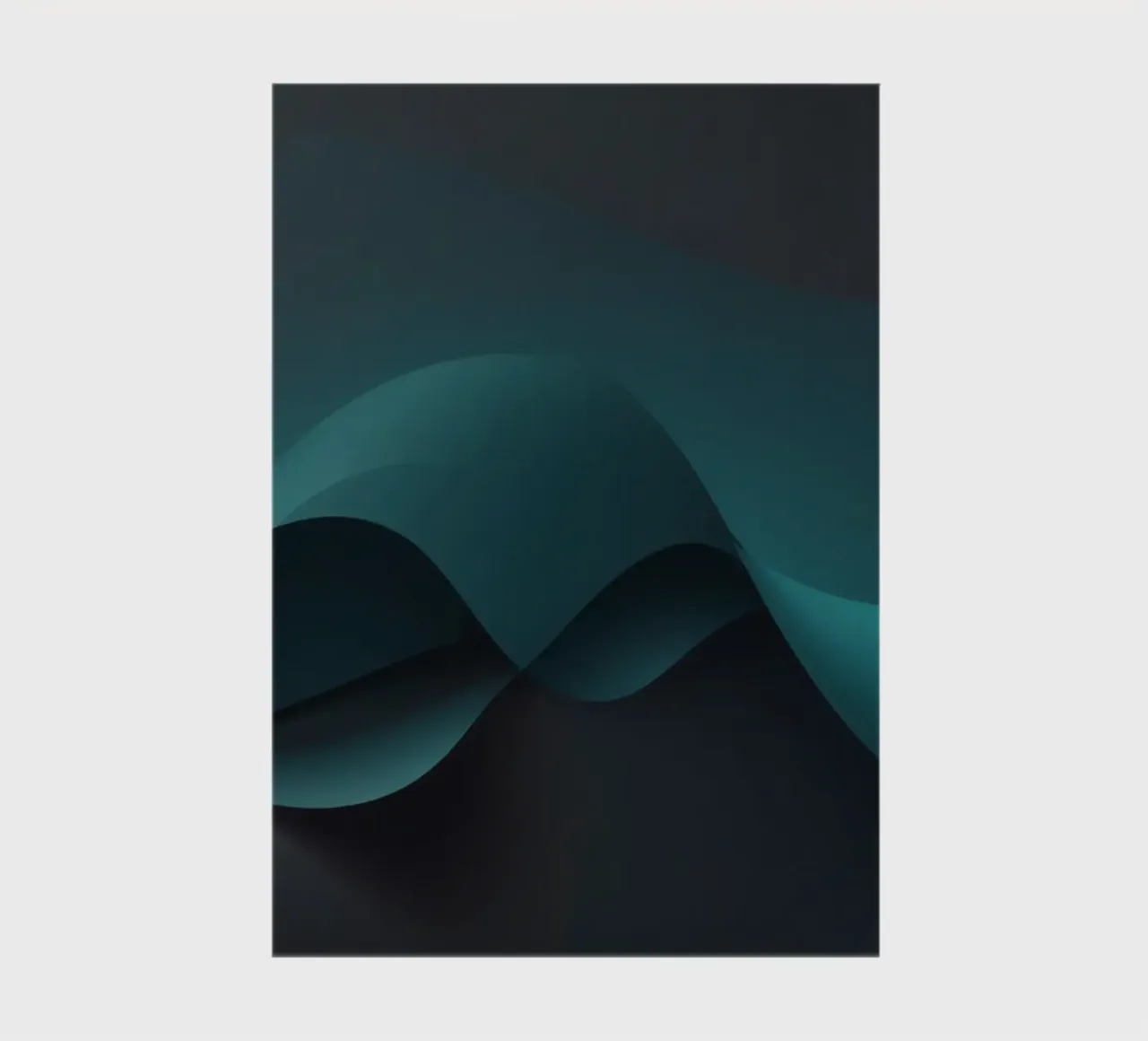 Smooth flowing curves of teal and dark shades create an eleg notebook by DesignDoodle