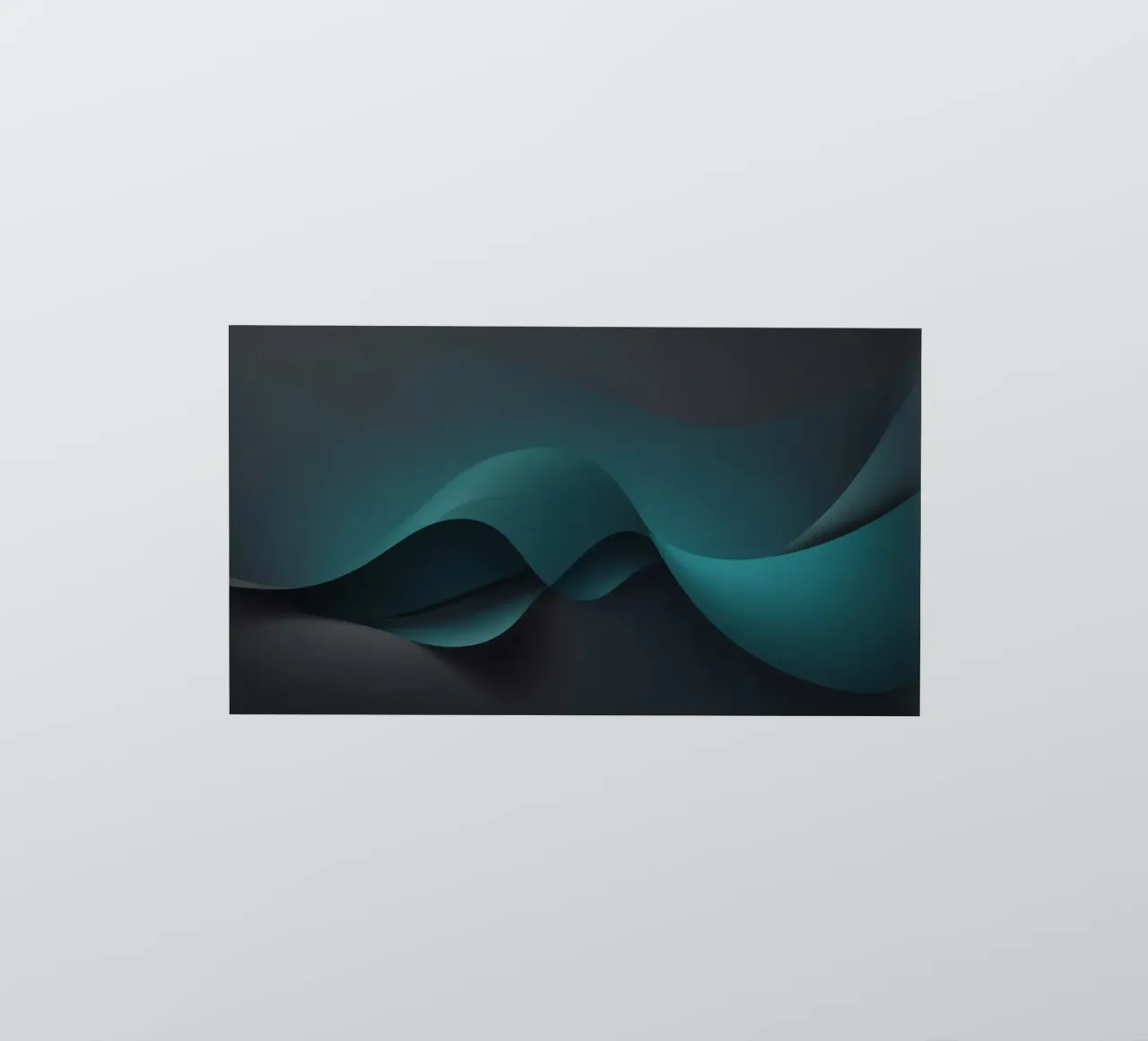 Smooth flowing curves of teal and dark shades create an eleg sticker by DesignDoodle