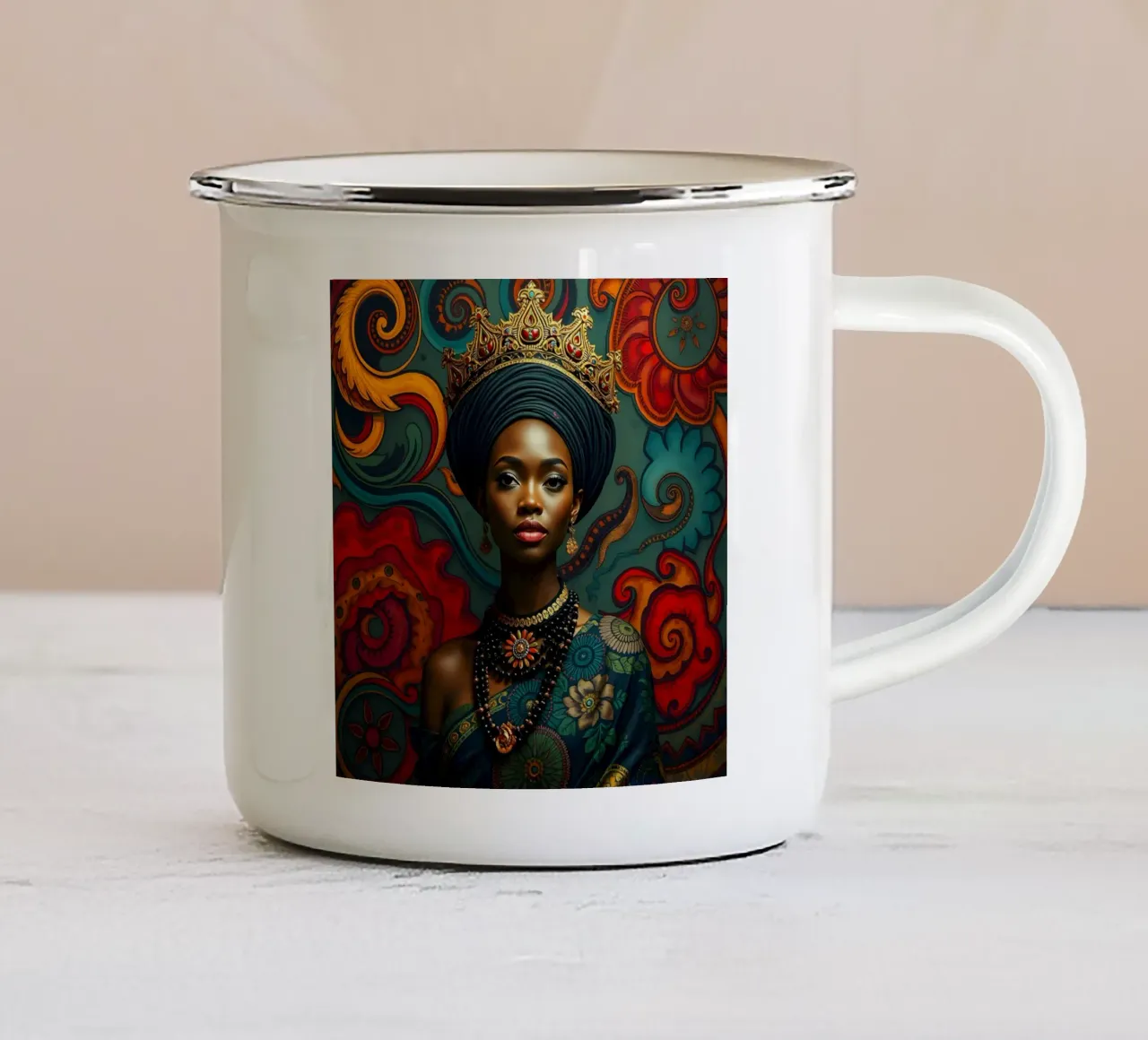 Regina africana tazza in smalto da Anita's Dream