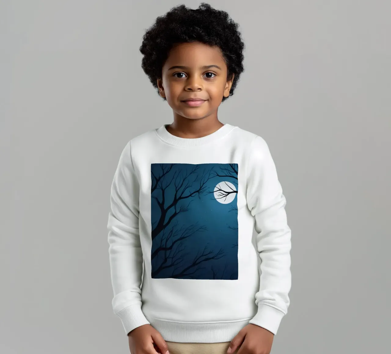 Paesaggio notturno etereo con alberi stagliati felpa bambino da DesignDoodle