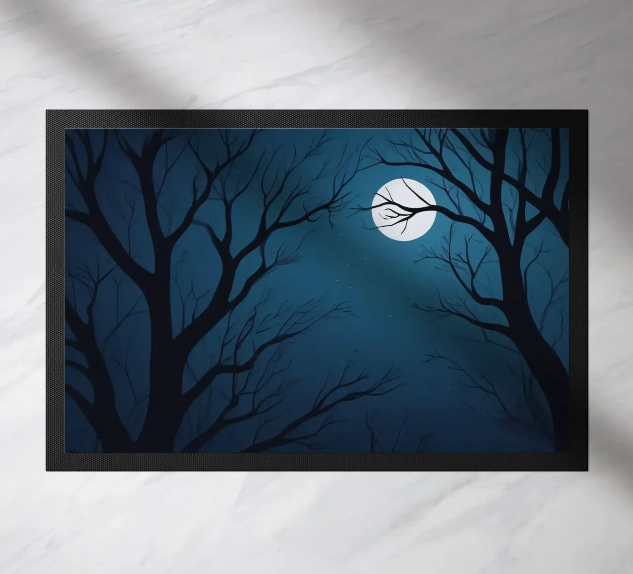 Paesaggio notturno etereo con alberi stagliati zerbino da DesignDoodle