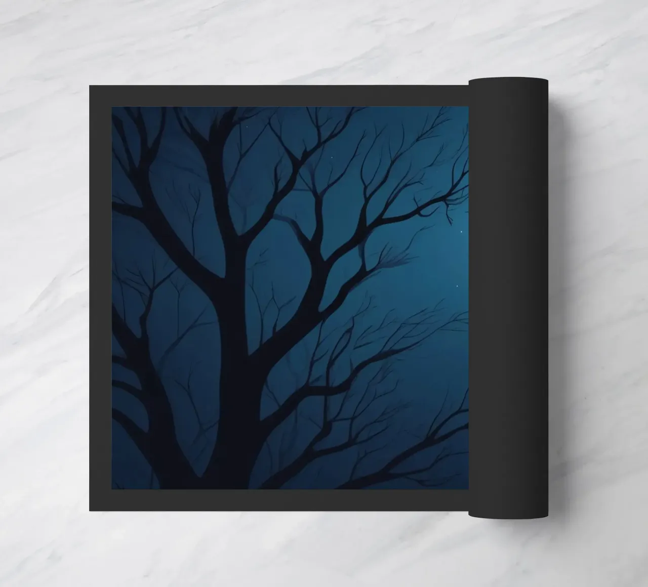 Paesaggio notturno etereo con alberi stagliati zerbino da DesignDoodle