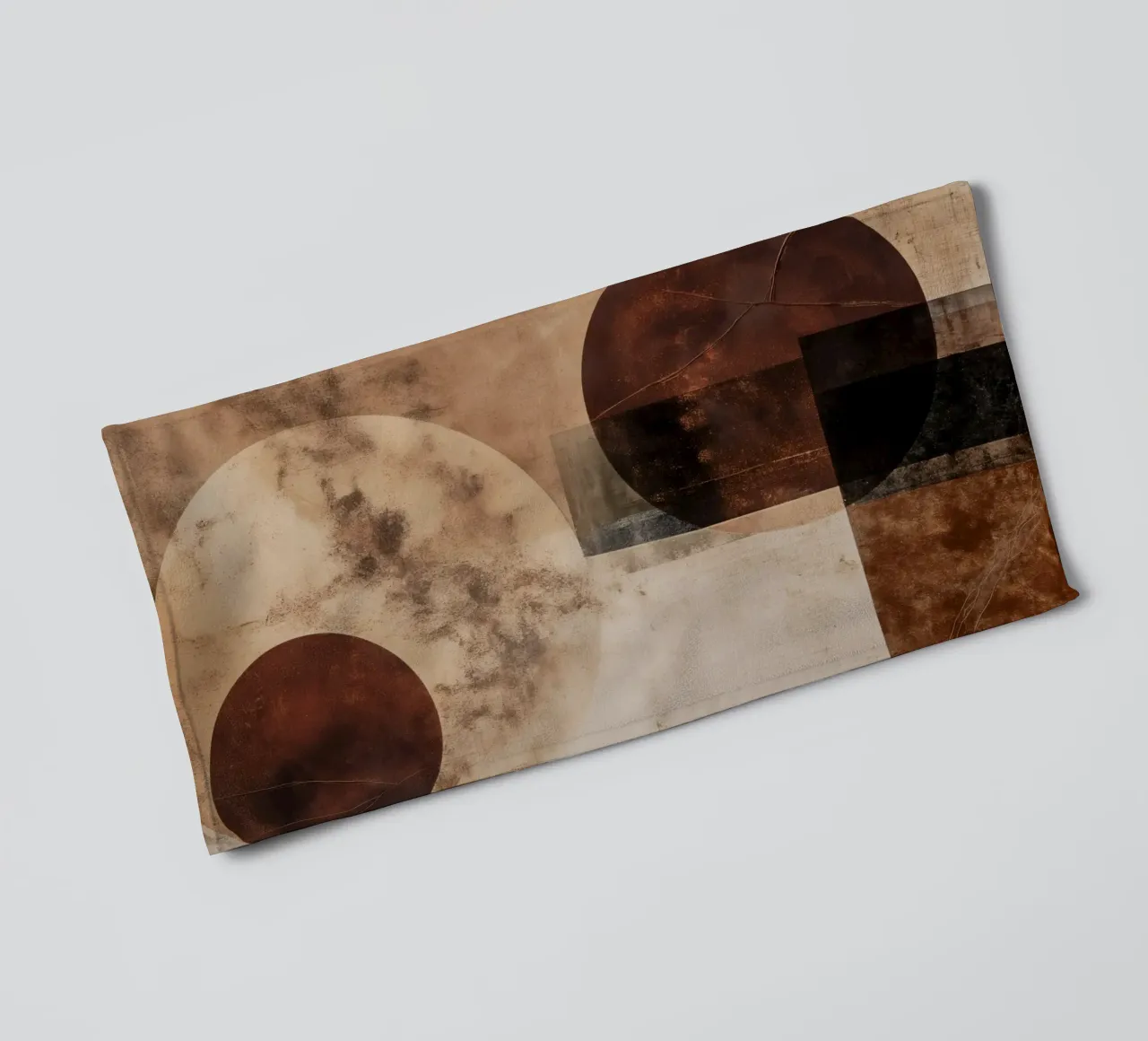 Abstract circles in brown colours towel by Imagine