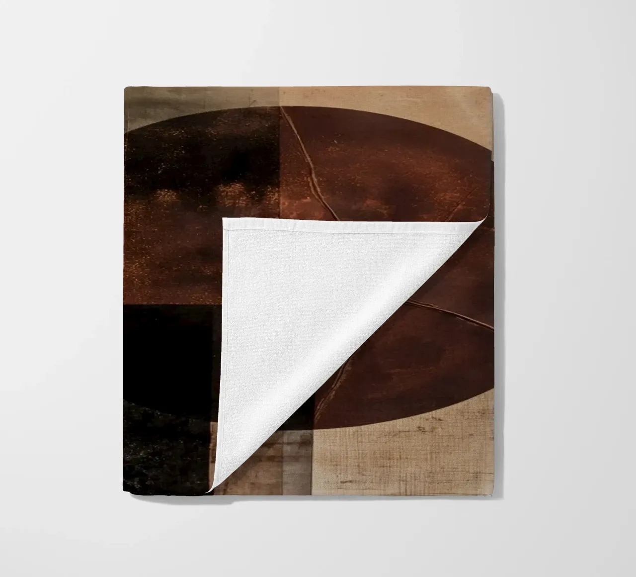 Abstract circles in brown colours beach towel by Imagine