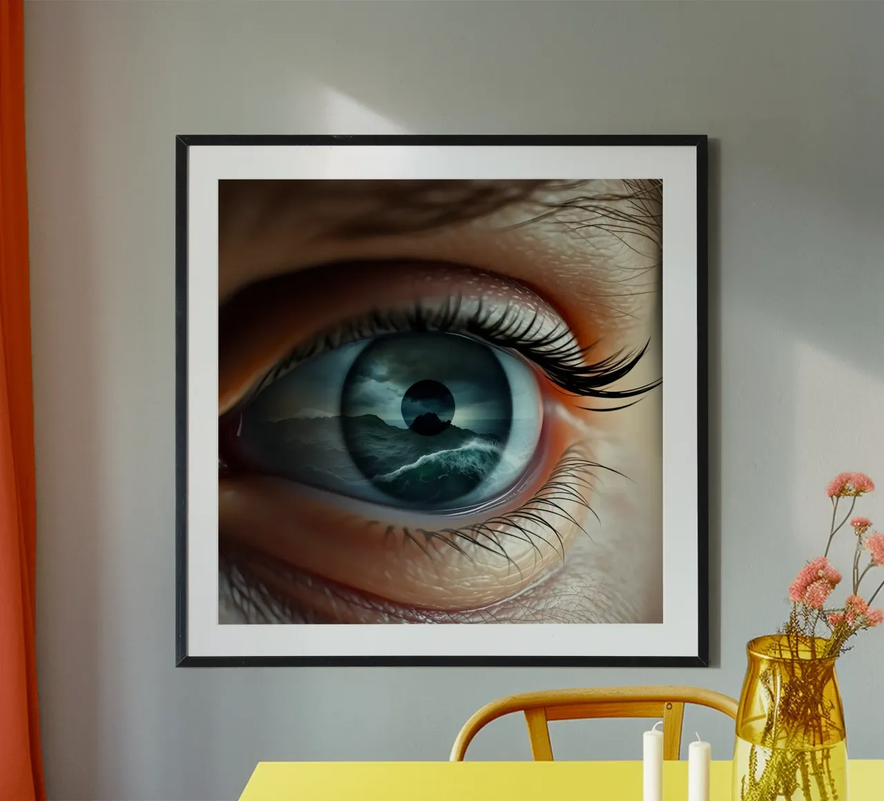 L'occhio della tempesta poster con telaio in legno da Anita's Dream
