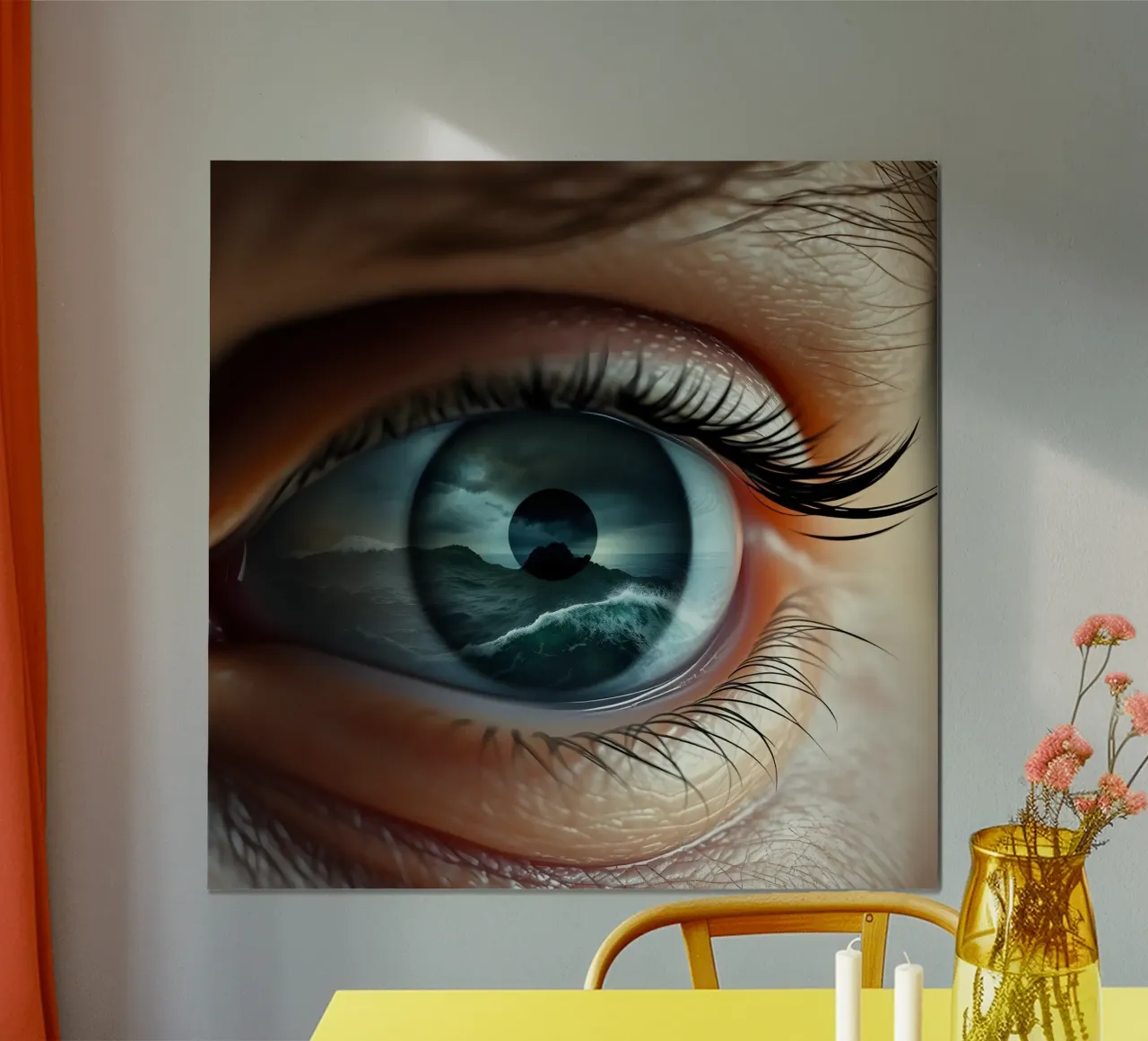 L'occhio della tempesta poster con telaio in legno da Anita's Dream