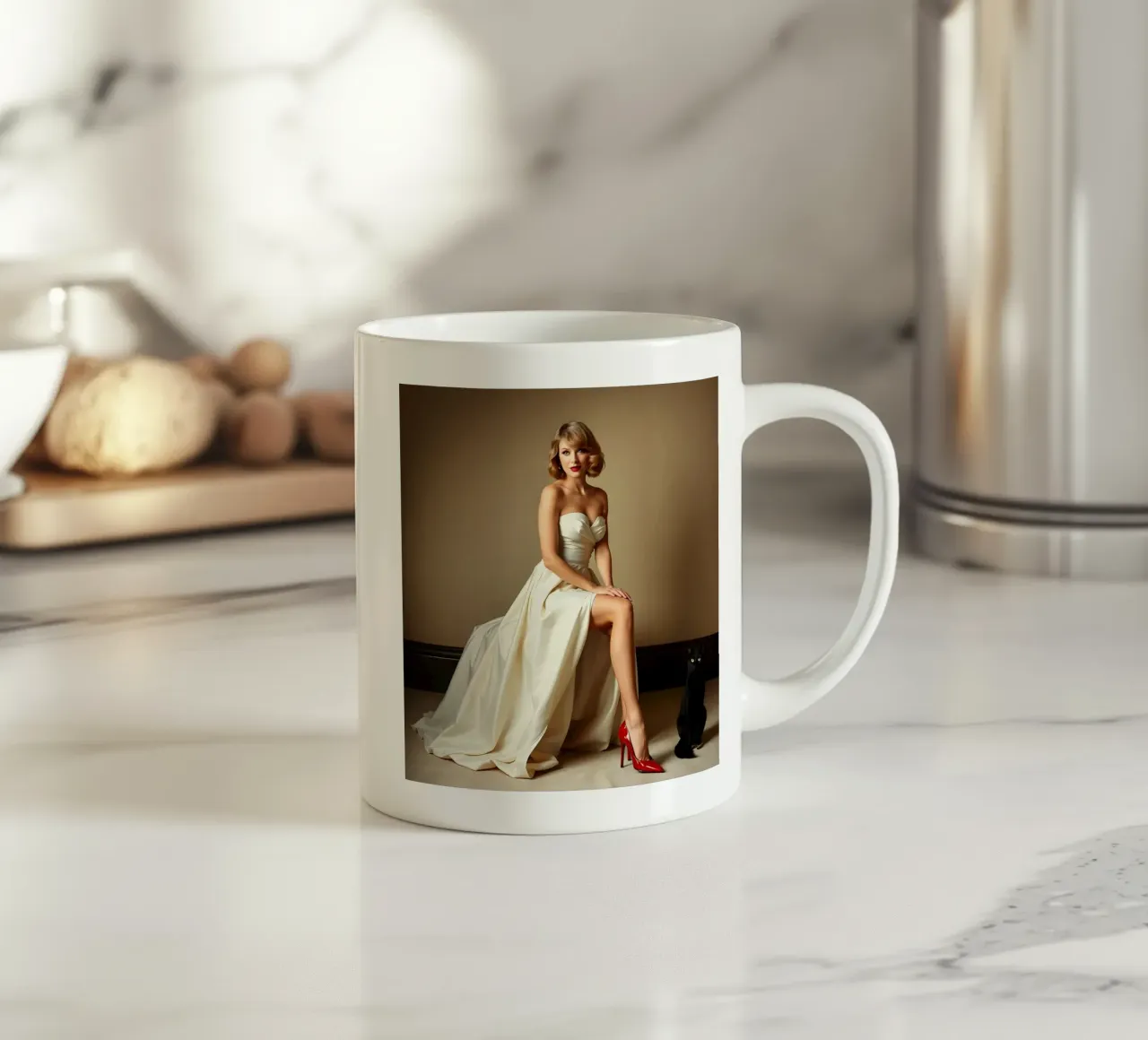 Bionda con gatto tazza in ceramica da Anita's Dream
