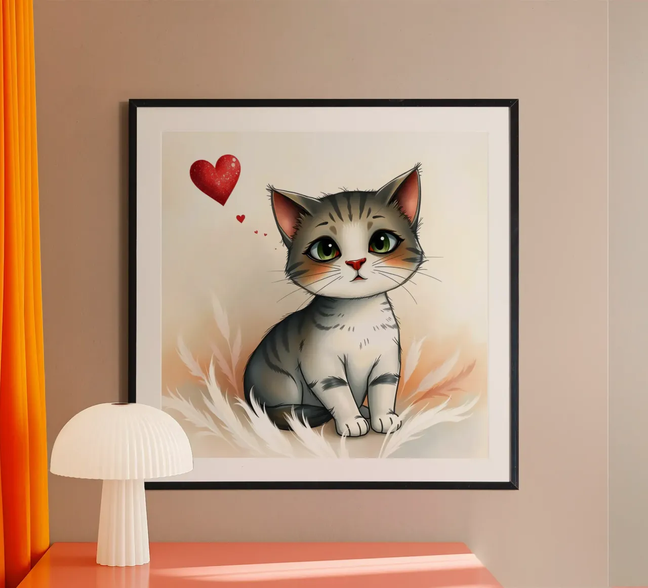 Kitten with a Heart poster by Anita's Dream