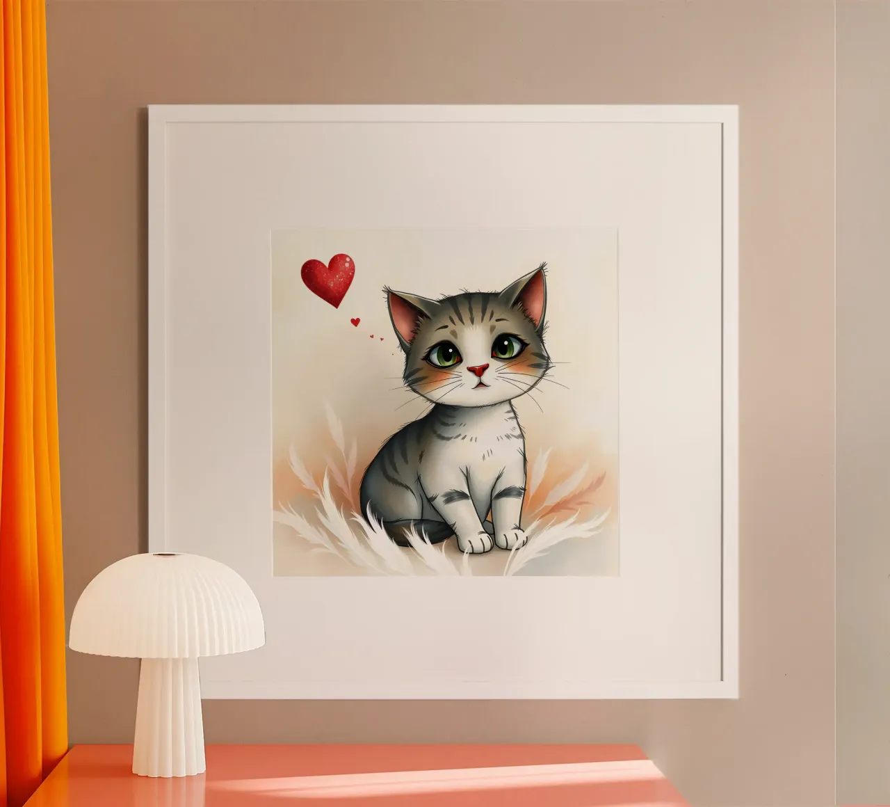 Kitten with a Heart poster by Anita's Dream