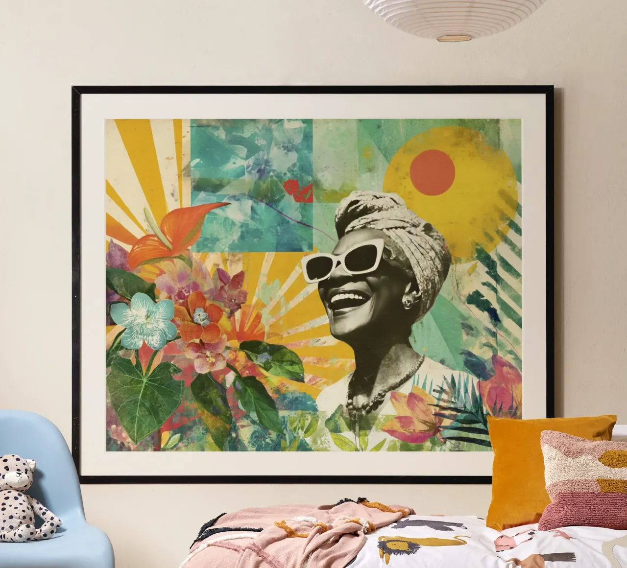 Collage di vibrazioni retrò radiose della diva nera carta hahnemühle da Modern Muse