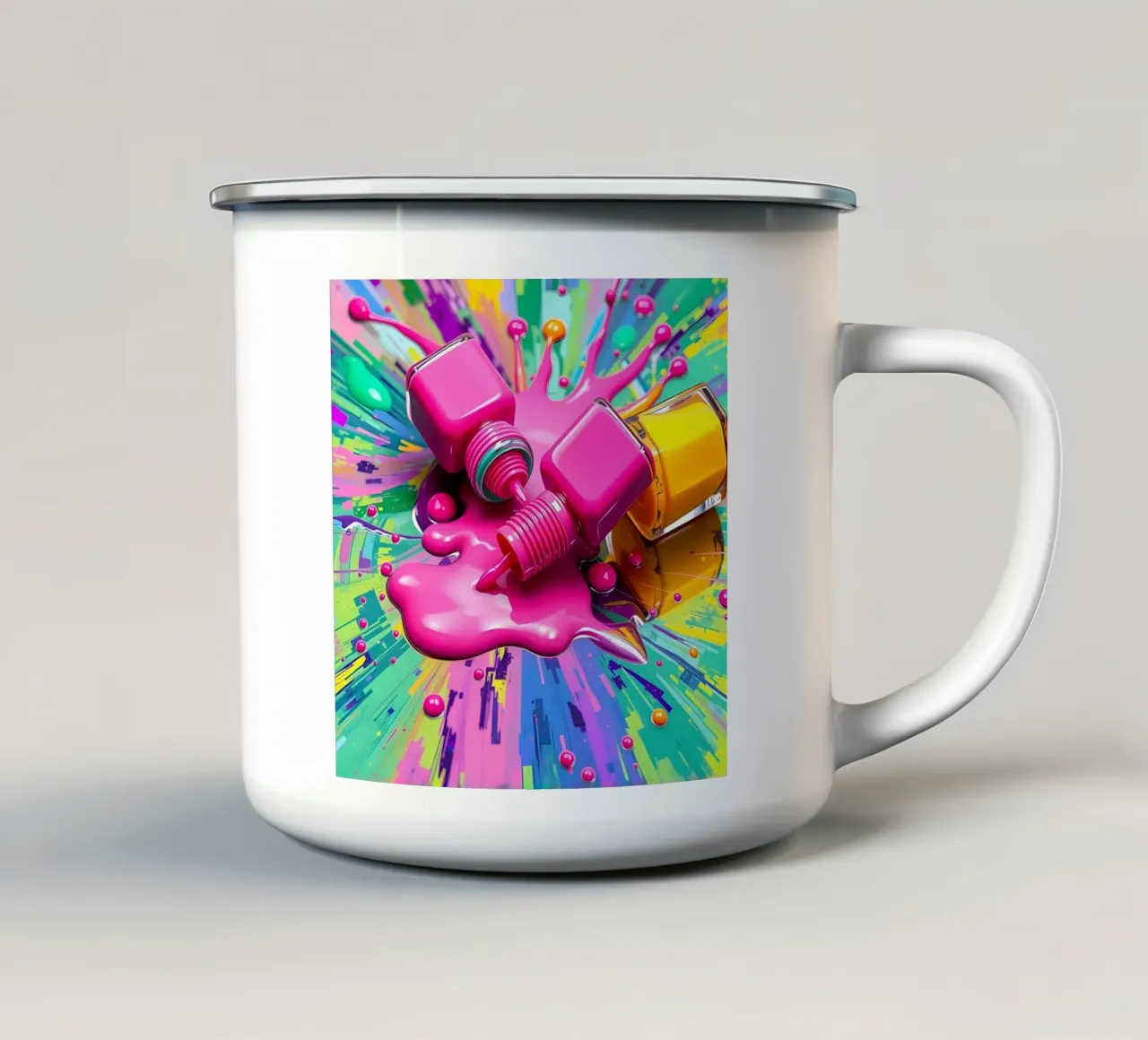 Esplosione di colori tazza in smalto da Anita's Dream