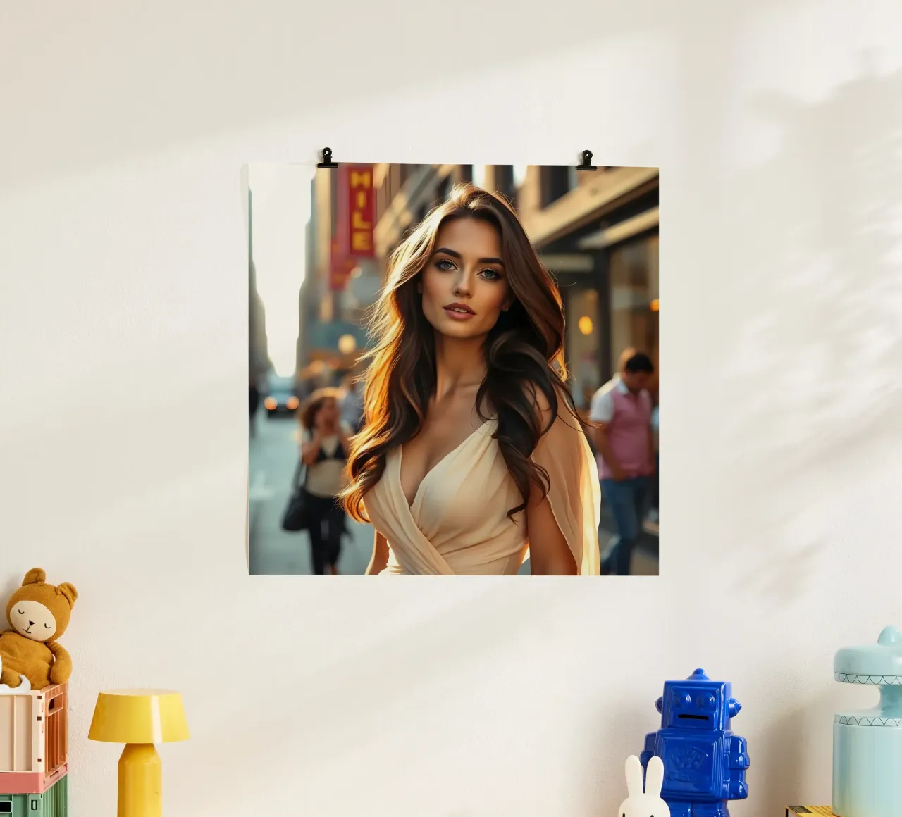 Strade vicino a bryant park poster con telaio in legno da Anita's Dream