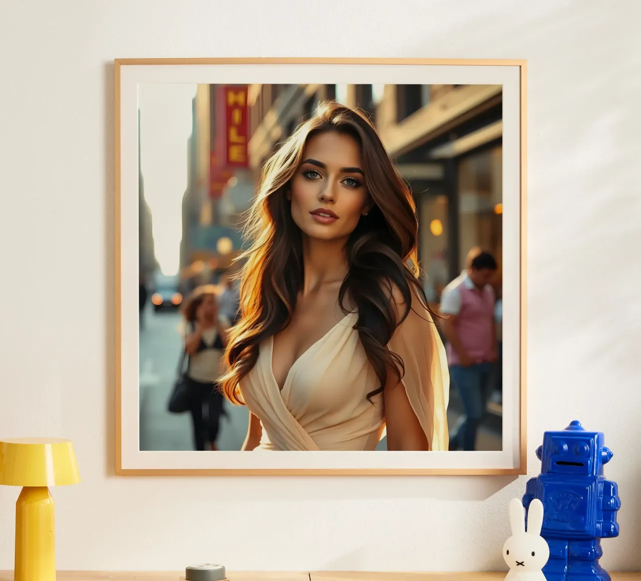 Strade vicino a bryant park poster con telaio in legno da Anita's Dream